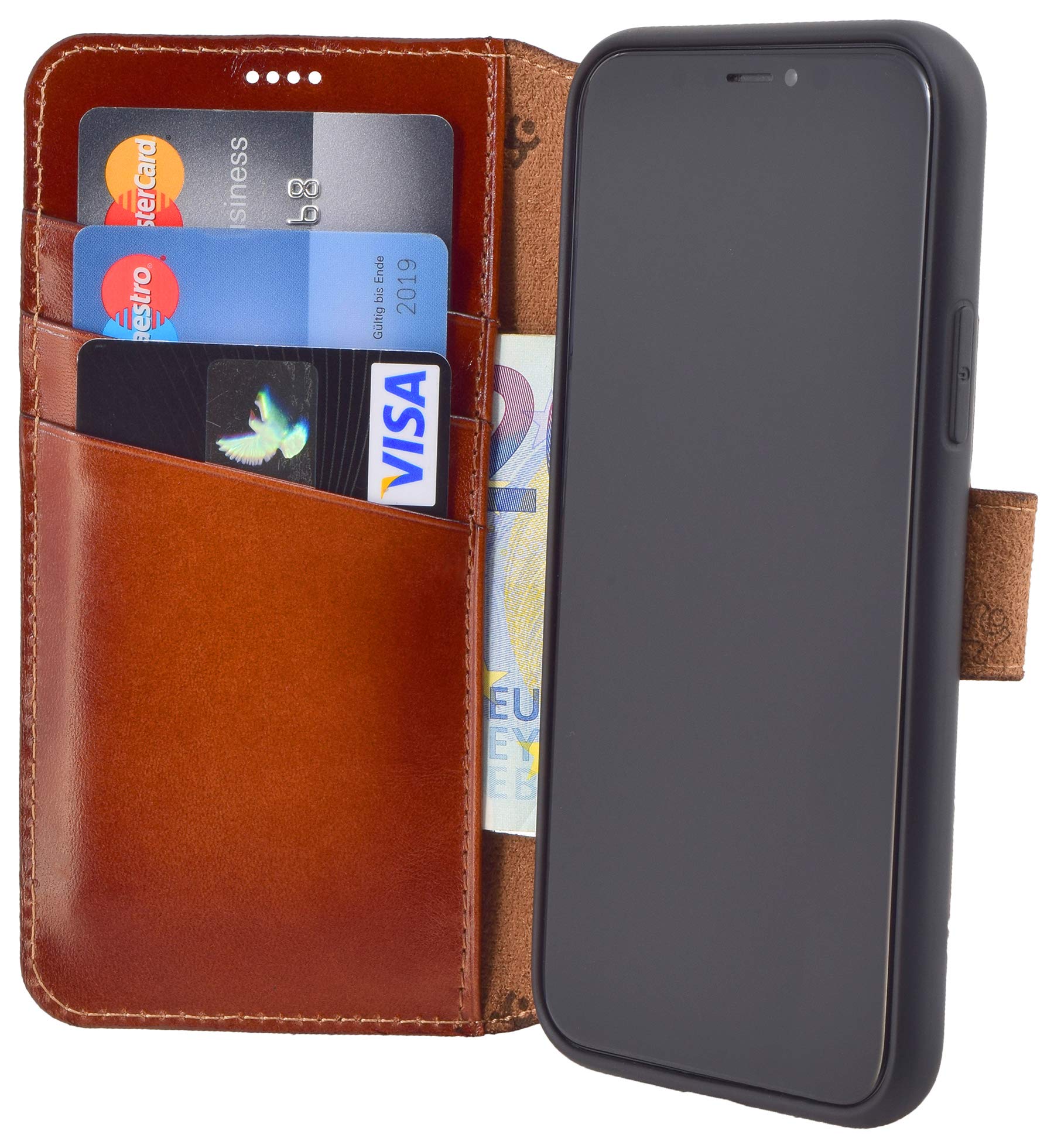 Custodia A Libro In Pelle Suncase Per IPhone 11 Pro Max (6,5'') Colore Caffè Anticato – Con Porta Carte - 3