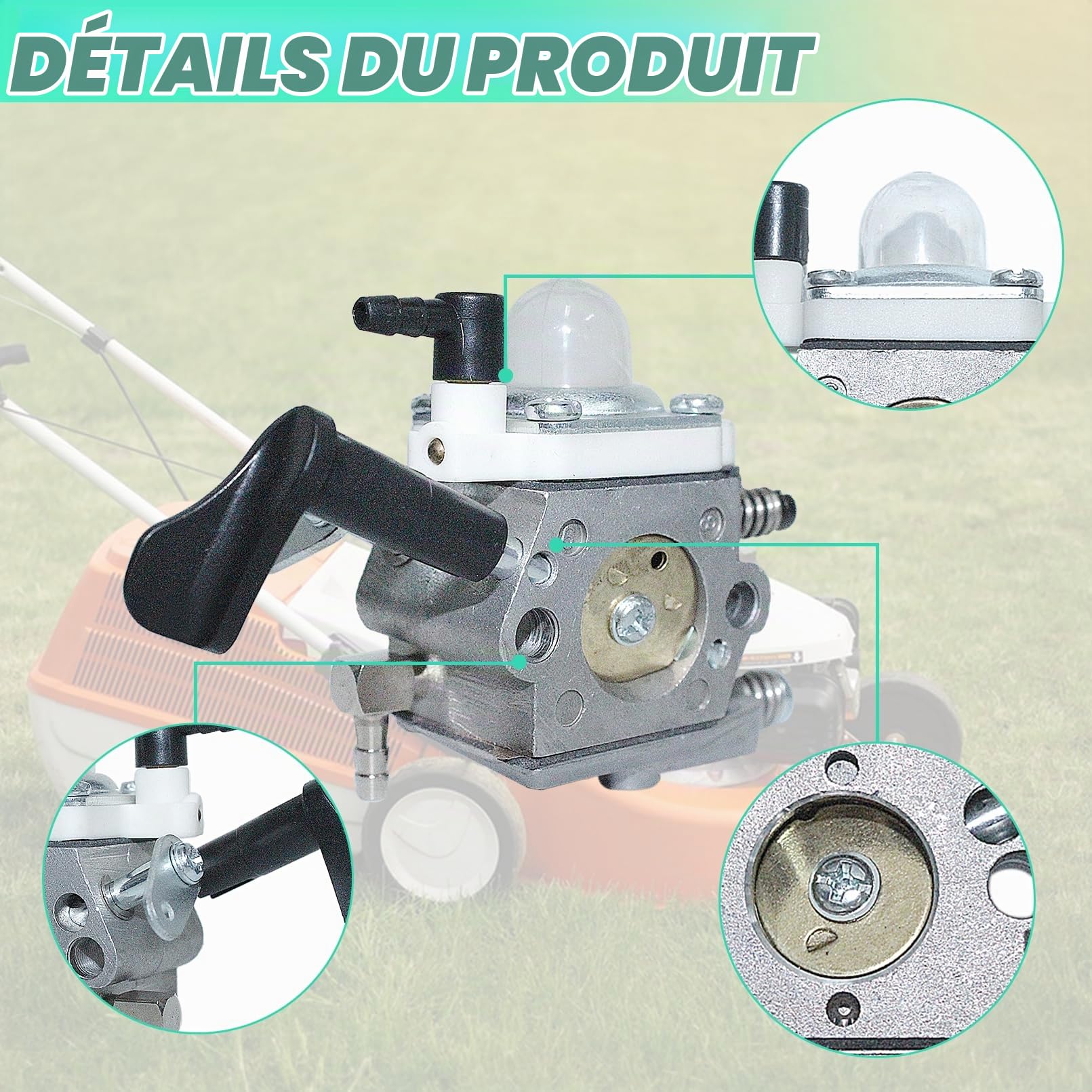 Adefol Carburateur Pour Zenoah G230RC G260RC G270RC Moteurs, Carburateur WT-997 avce Jeu de Joints, Bulle d'huile, Filtre à Carburant, Remplacement Pour Walbro WT-997 WT-664 WT-668
