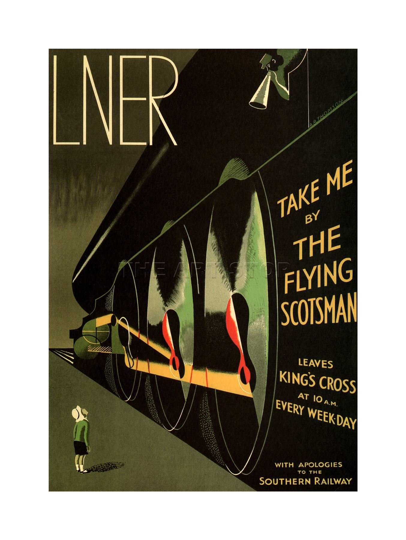 Wee Blue Coo Lner Railway Flying Scotsman UK Locomotive Ad Picture Wall Art Print