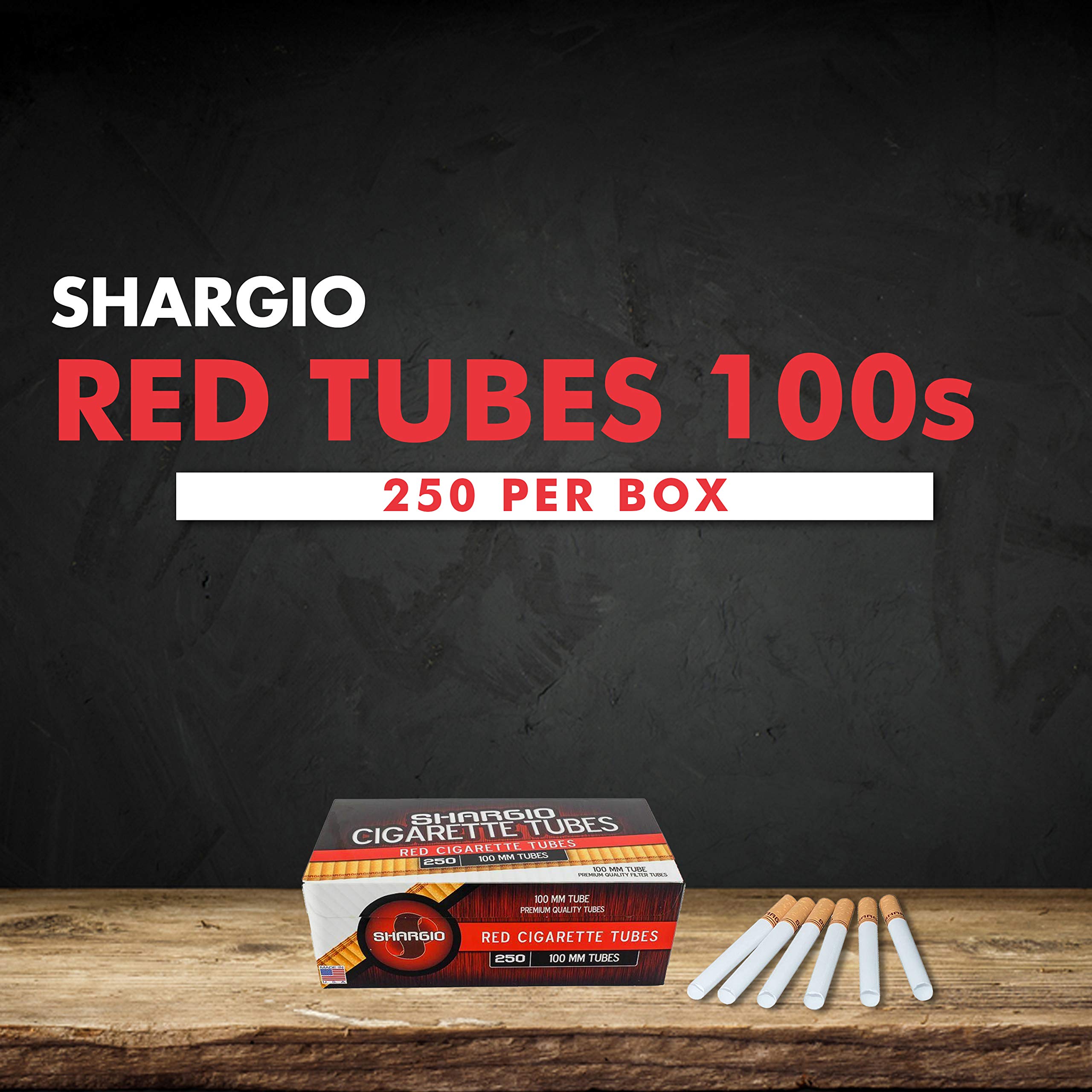 Amazon.com: Shargio Red Tubes Full Flavor Contain 100's Filter Tubes 250  Per Pack and Bonus Case : Health & Household