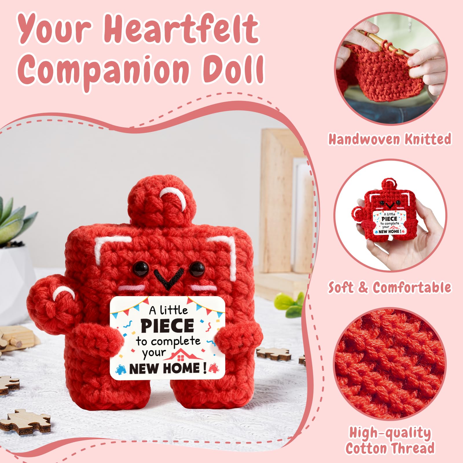 Sayregifty House Warming Gifts New Home, Unique Crochet Puzzle Piece Decor - Image 3