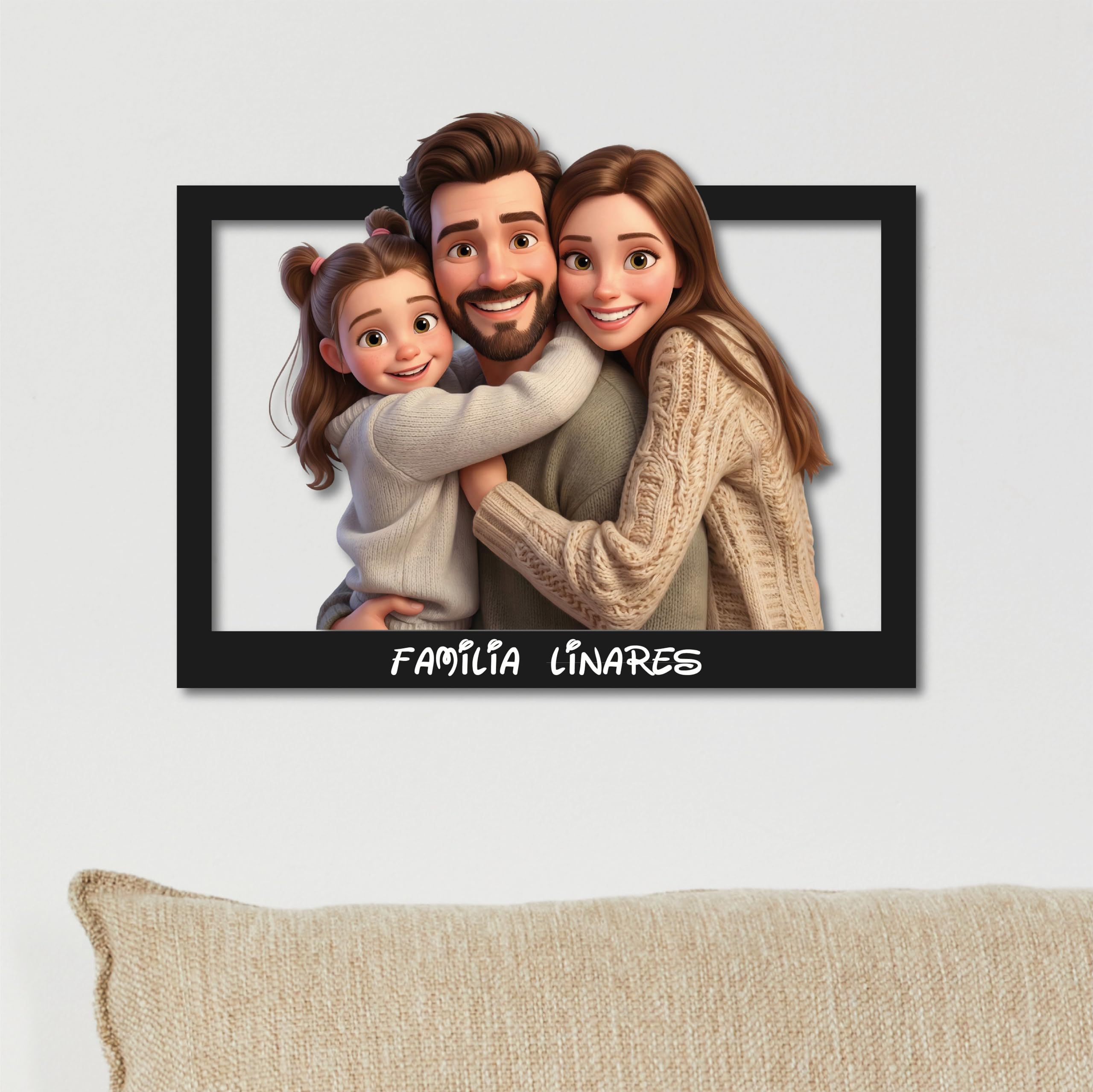 Marco Acrílico Personalizado con Caricatura 3D – Foto Convertida en Ilustración Estilo Animación, Acrílico 5 mm Corte Láser, Soporte Incluido – Regalo Emotivo y Decorativo(20 x 30 cm) — view 7