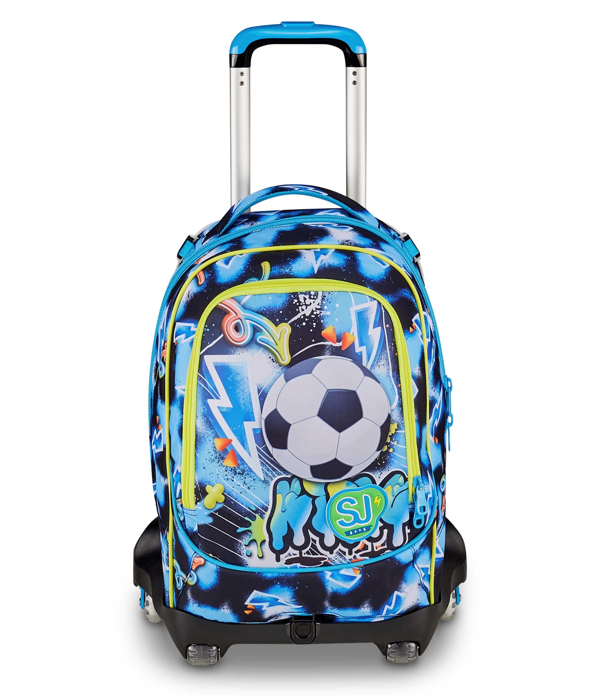 SJ GANG STYLE JAM GANG Trolley Jack 8 ruote GLOWGAME, Blu, 34L, Scomponibile, Cross-over System, 3 in 1, Spallacci a scomparsa, Tasca portaborraccia, Barra regolabile, Scuola elementare, Bambino