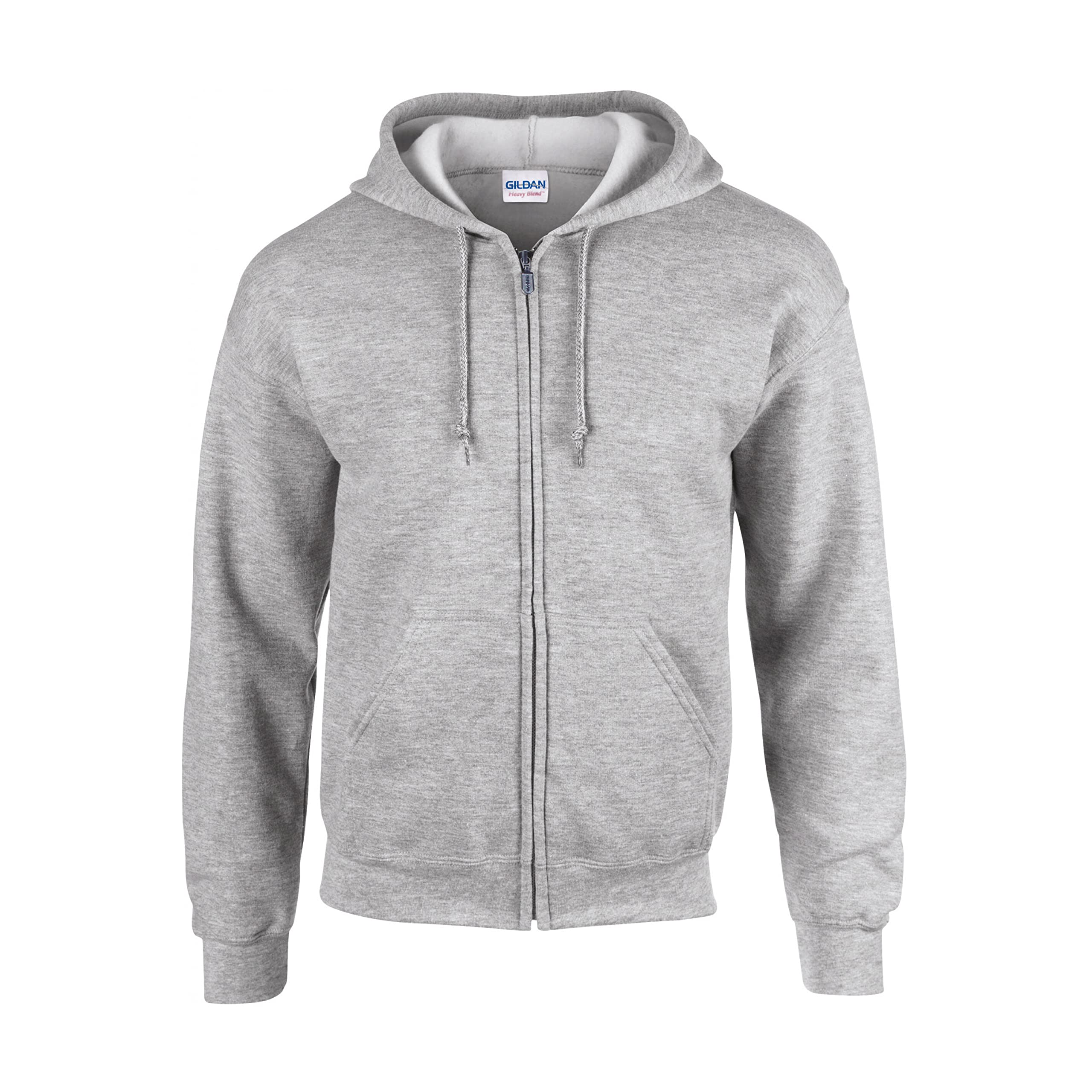 Gildan Unisex Sport Grey Heavy Blendâ Full Zip Hooded Sweatshirt Sweatshirt, 4XL Adult, 4XL