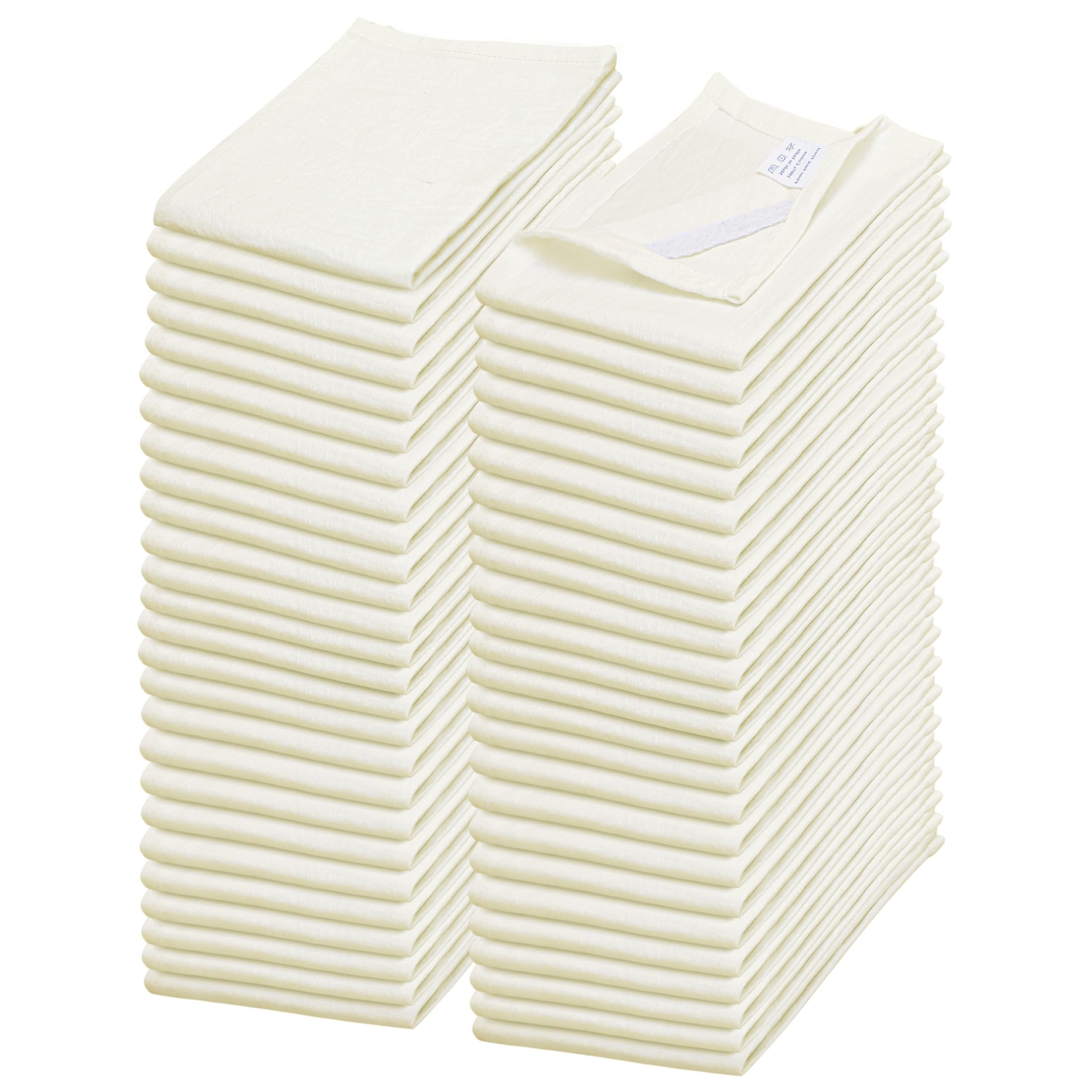 WHITEWRAP Shop Towels| Multipurpose Commercial and Residential Shop Cleaning|Car Wash, Polish, Housewares, Coffee Machine, Restaurant, Bathrooms, Electronics, Auto Garage | 50Pack 14"x12" Natural