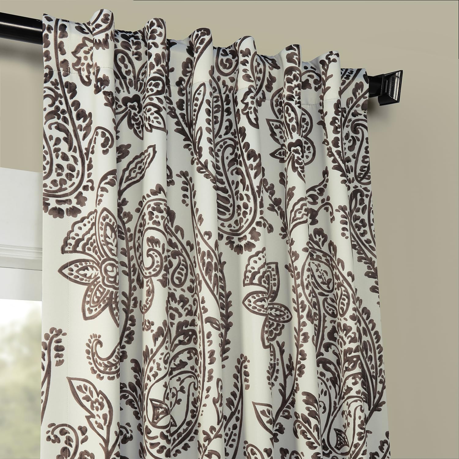 HPD Half Price Drapes Printed Room Darkening Curtain 50 X 96 (1 Panel), BOCH-KC16072D-96, Tea Time Ochre, W 50" x L 96" (1 Panels) - Image 4