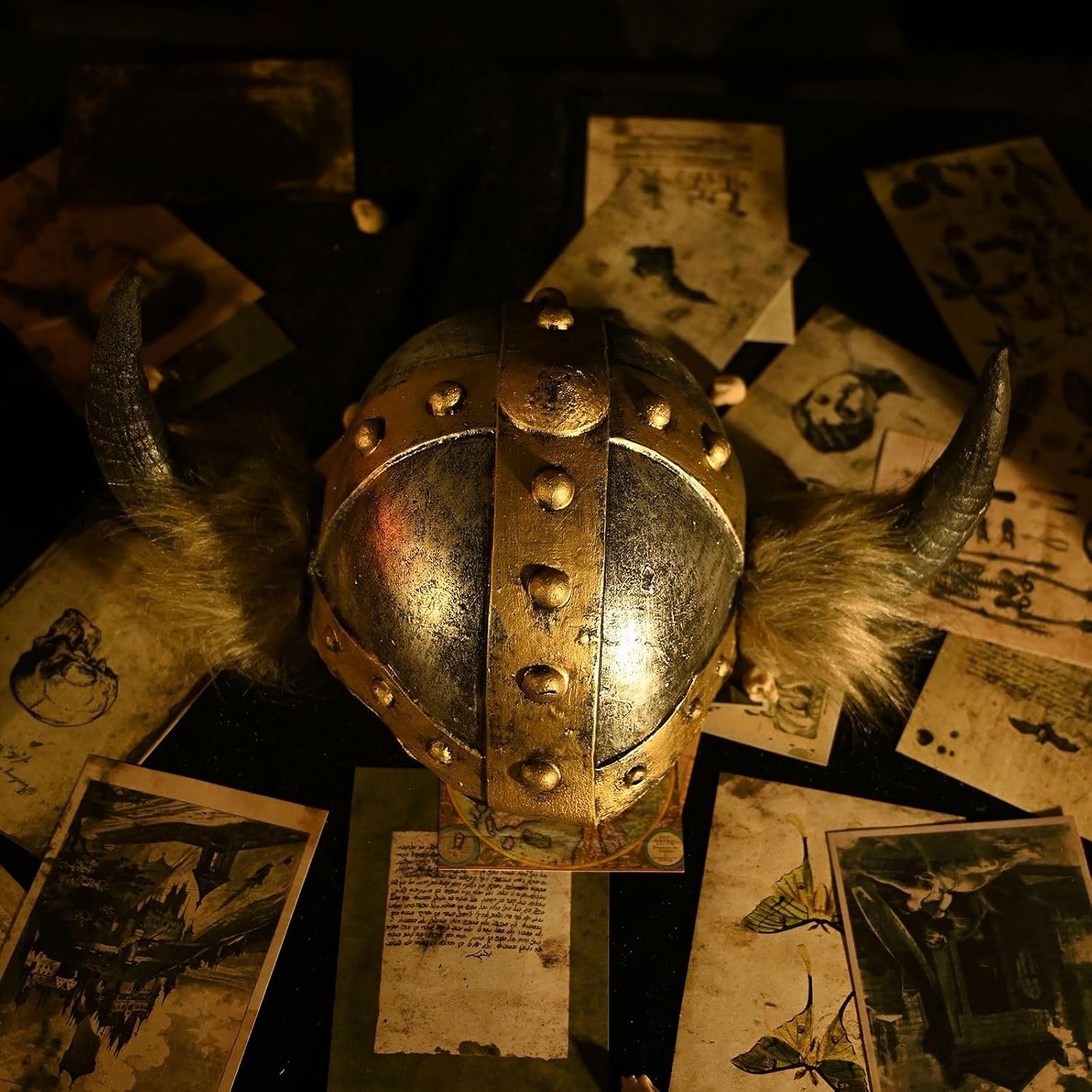 Middle Ages Vikinges Helmets with Horns Norses Barbarians Warrrior Hat for Battle Play Halloween Cosplay Theme Party