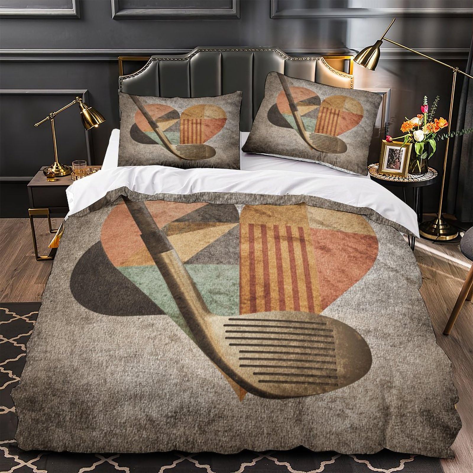Housse de couette club de golf imprimée 3D microfibre pour enfant