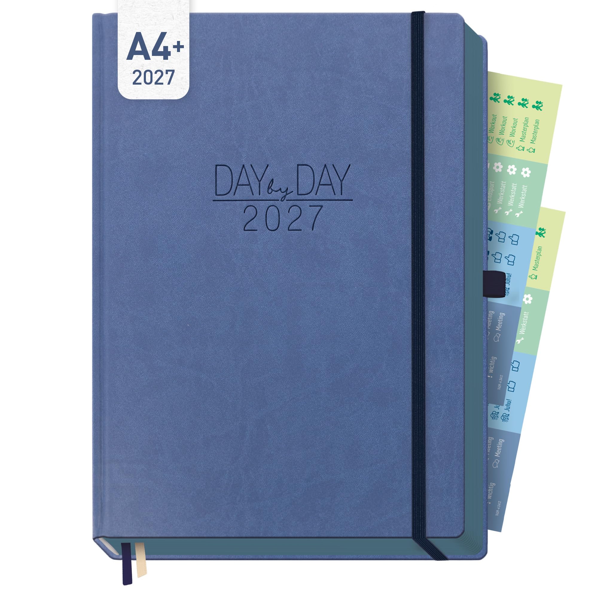 Häfft® Organizer Day by Day Maxi Tageskalender 2027 A4+ "Business Blue"