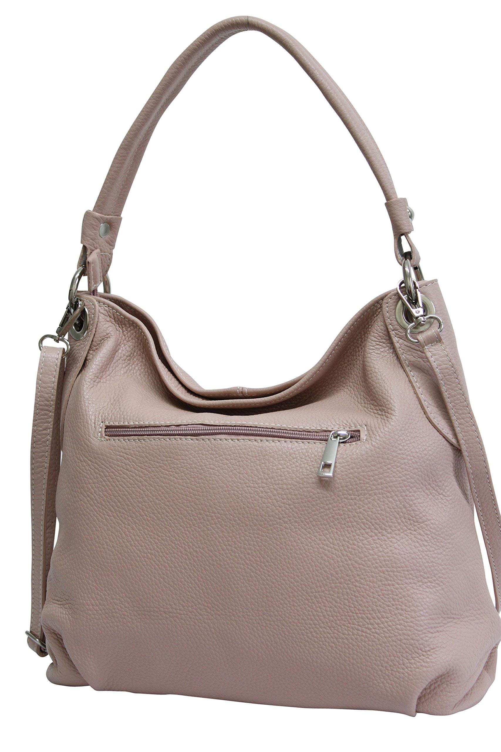 AMBRA Moda Damen echt Ledertasche Handtasche Schultertasche Beutel Shopper Umhängtasche GL012