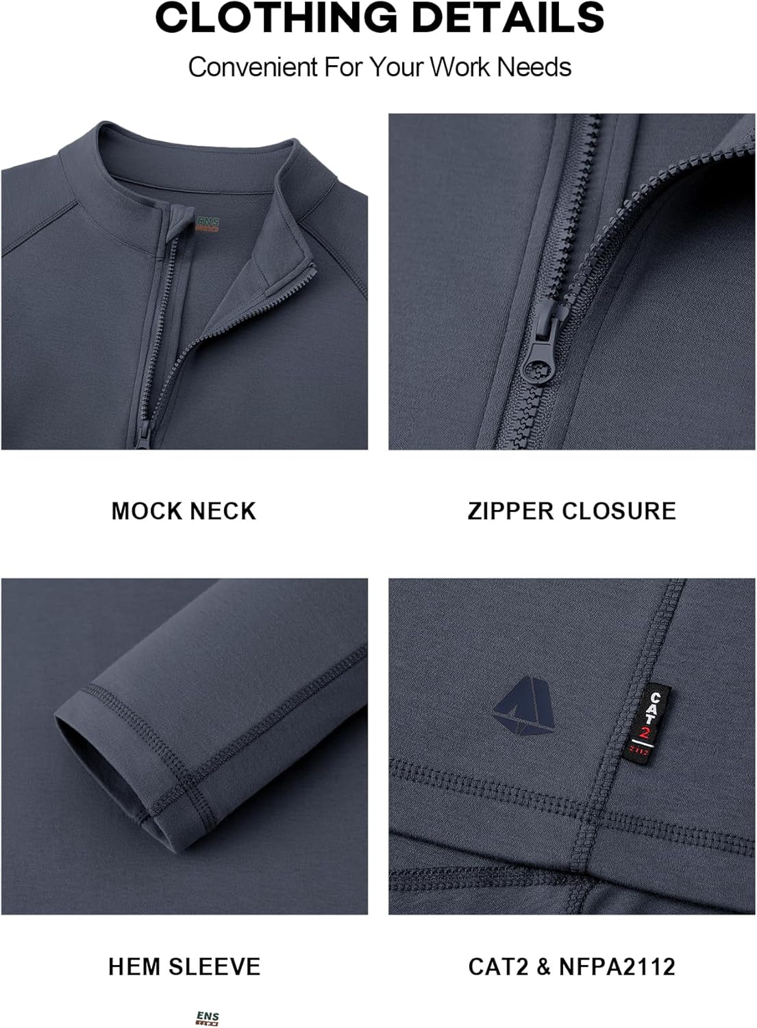 FR Shirts for Men Flame Resistant Shirt CAT2 Quarter Zip Up Pullover 1/4 Zip 5.5oz Light Weight - Image 3