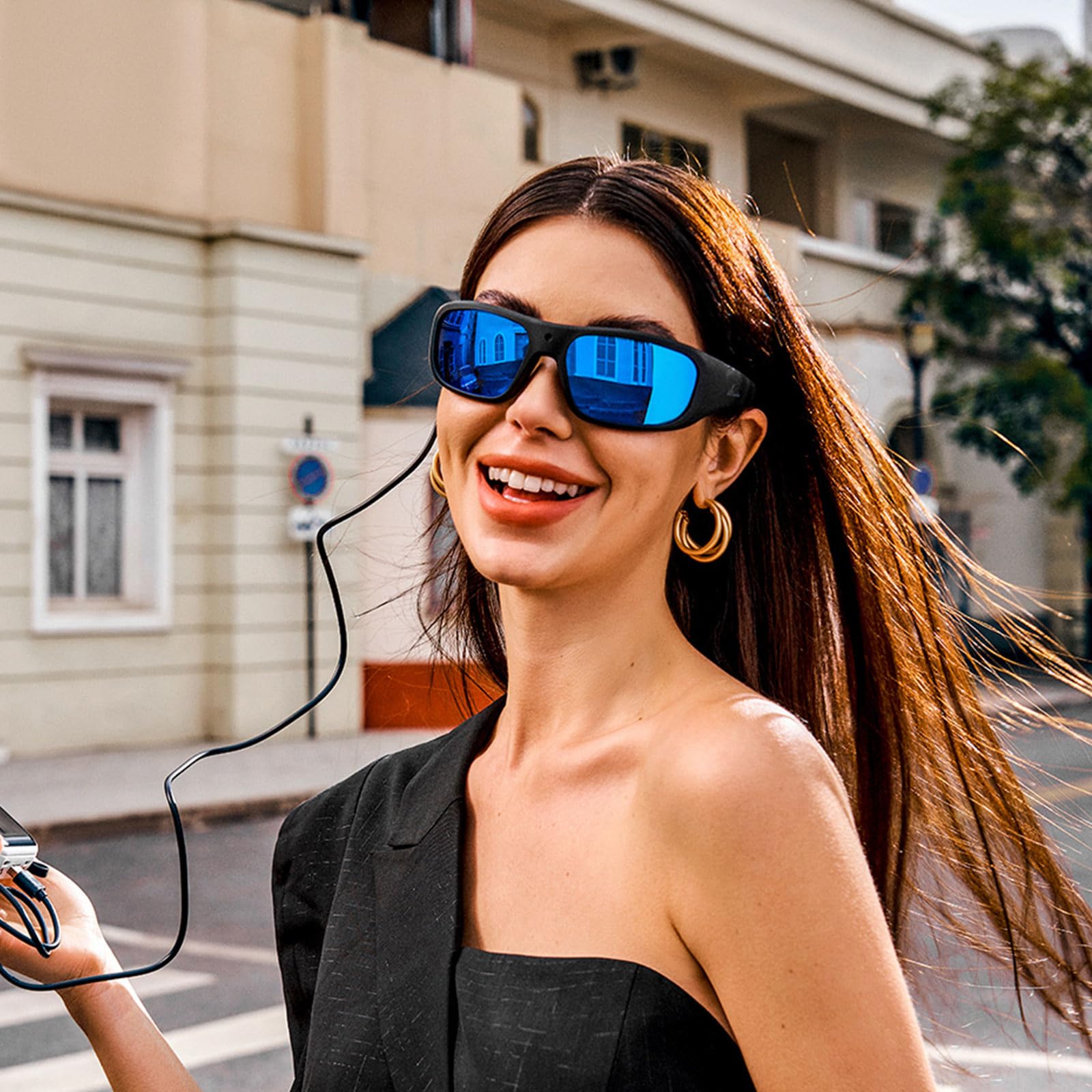 OhO Camera Glasses,Super Slim 1080P Smart Glasses with UV400 Sunglasses Lens for Outdoor Sport