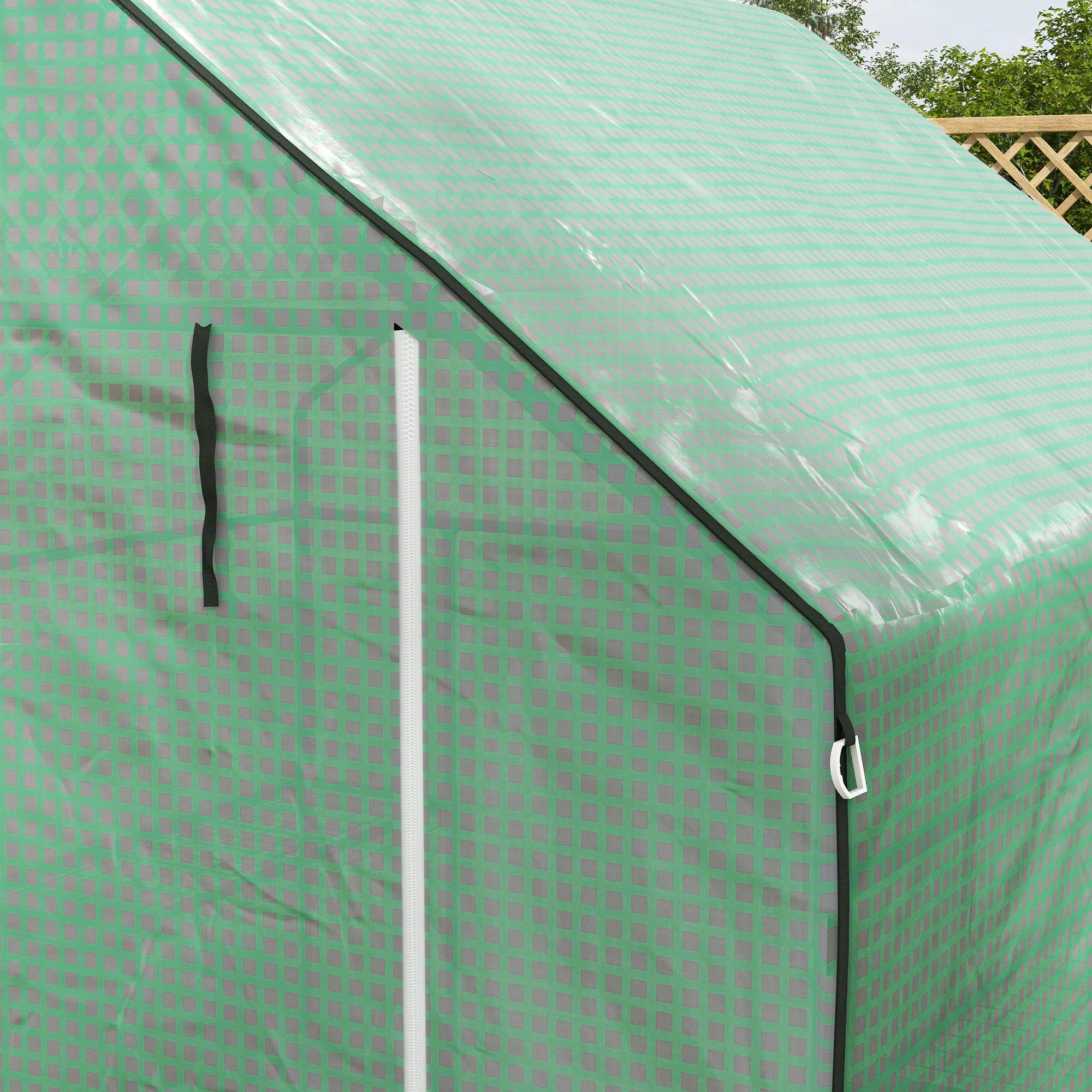 Outsunny Serra da giardino in PE con ripiani a 3 livelli, serra da balcone, telone rinforzato 135 g/m², telaio in acciaio, porta arrotolabile, per verdure, piante, fiori