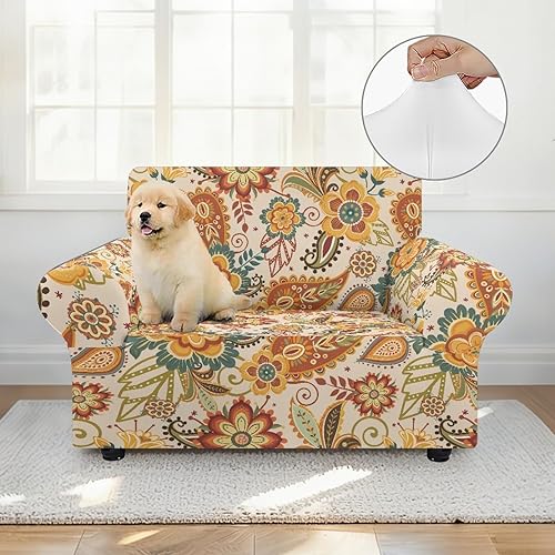 Miniatura 2 de Funda de sofá estilo navajo indio retro azteca para sofá de 1 cojín, funda lavable para mueblesprotector de sofá