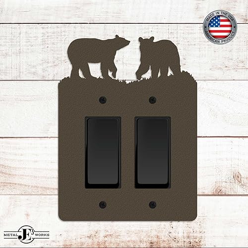 Miniatura 20 de Bear - Placa de pared para interruptor de luz (palanca simple, negro) - Fabricado en Estados Unidos Negro -,Marrón