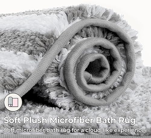 Miniatura 7 de GRANNY SAYS Alfombras de baño grises antideslizantes, lavables, 24 x 16 pulgadas, extra suaves y absorbentes, para baño