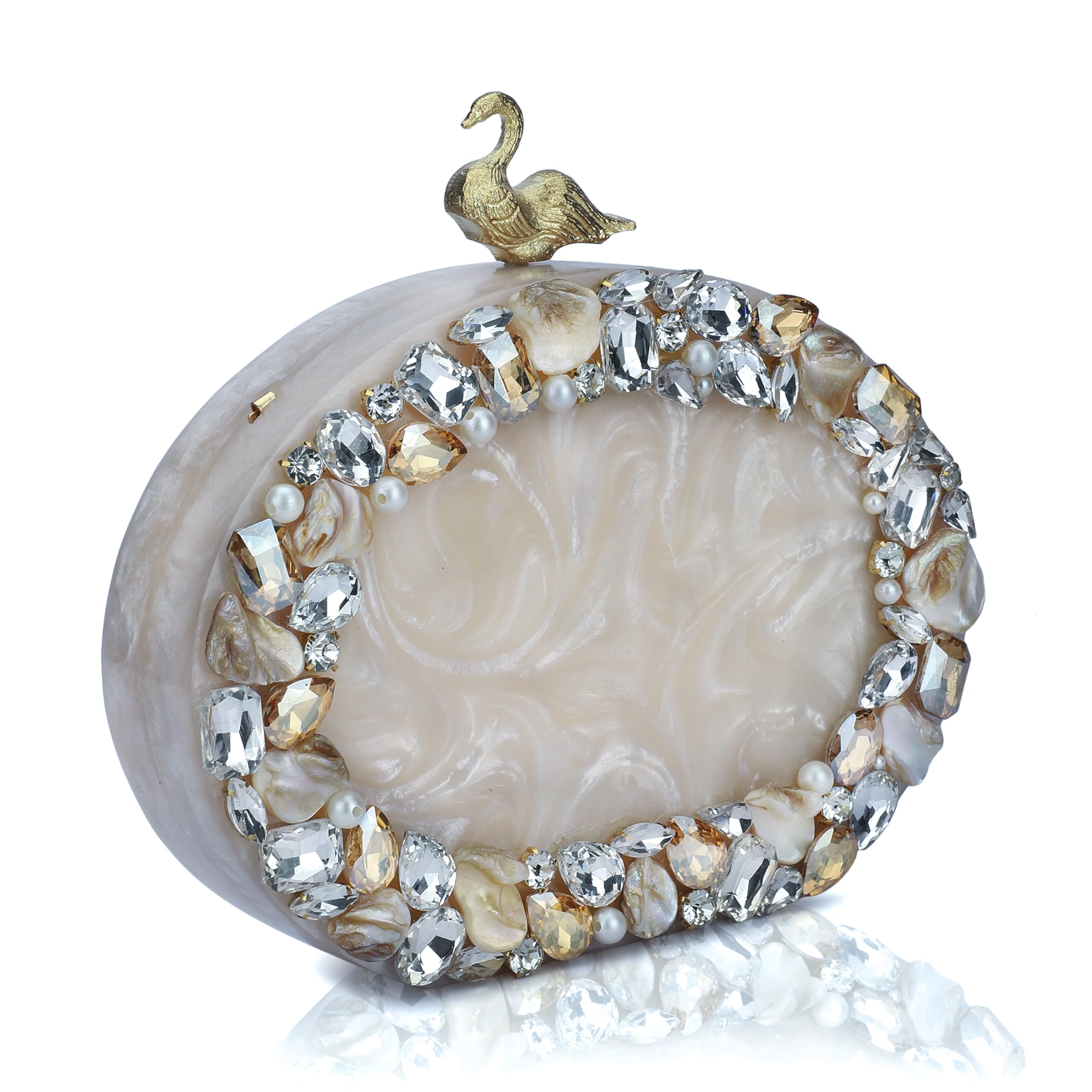 tz handicraft Resin Clutch For Women Daily Use Crystals & Mother of Pearl Work Elegant Bridal Clutch Bridesmaid Gift Party Handbag Stylish Purse for Wedding-picture-16