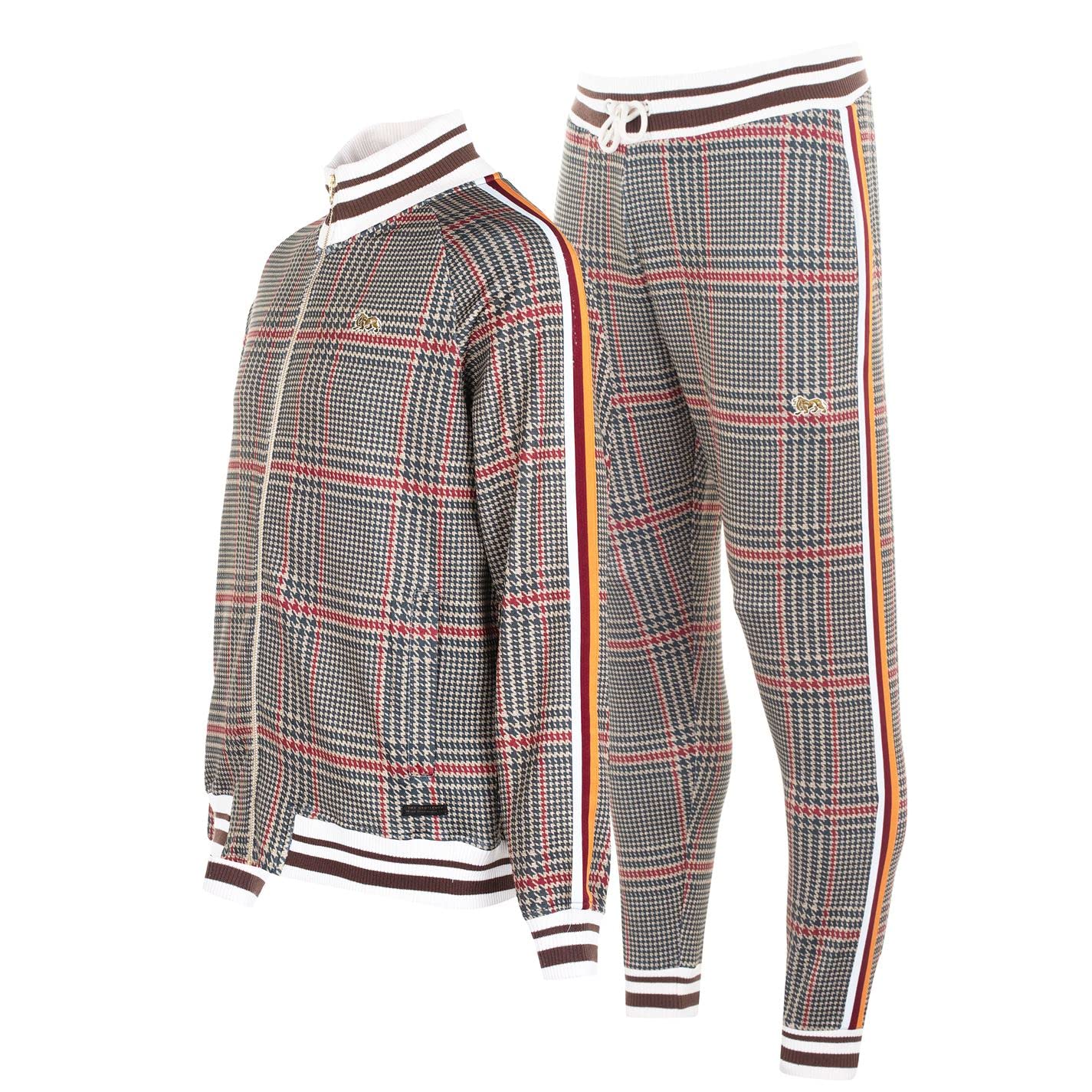 Lonsdale Men's Gent Tracksuit Beige Check Extra Small