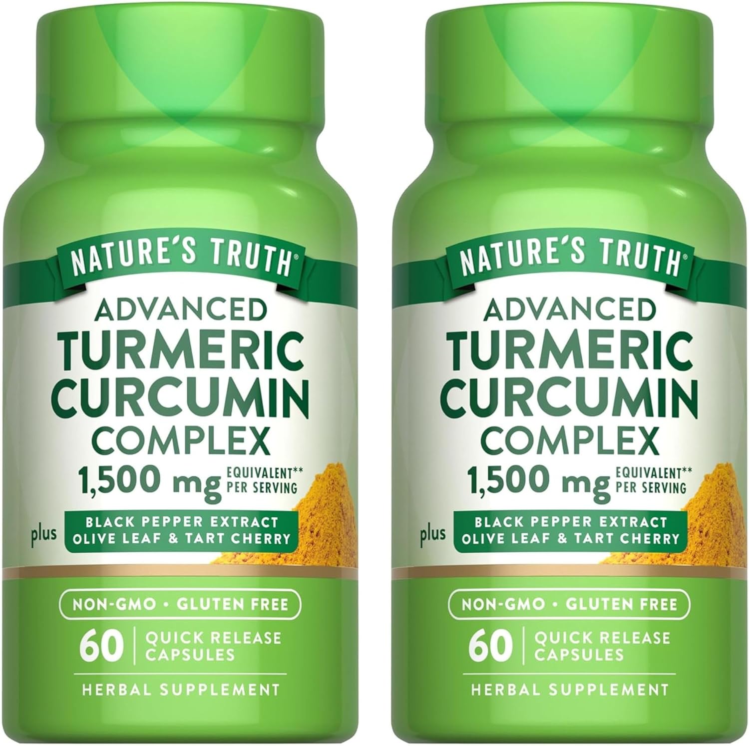 Nature's Truth Advanced Turmeric Curcumin Complex 1500 mg per Serving - 60 Capsules