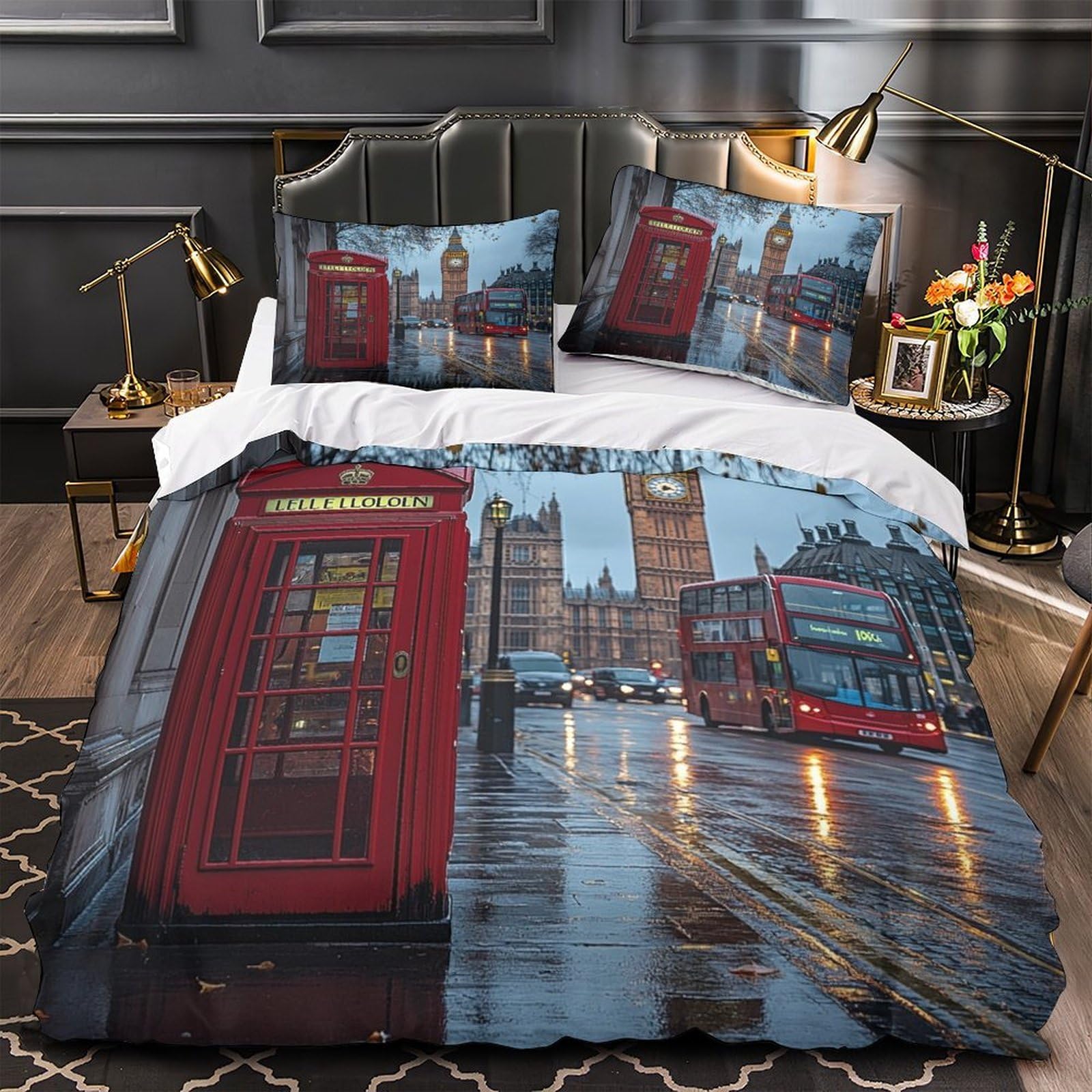 Linge de lit lionne 3D pour chambre d'ado et adulte, housse de couette respirante 260x220