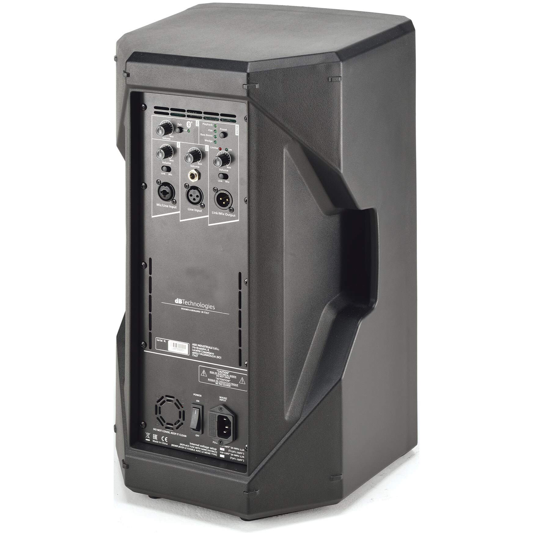 DB Technologies KL12 - Cassa Attiva Monitor Diffusore Audio da 12" e 800w di picco con modulo Bluetooth + Cover di protezione soft inclusa, Nero