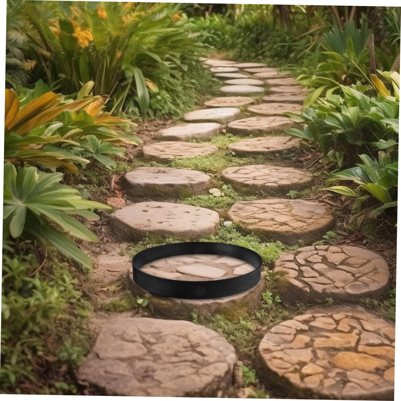 Moule Beton Rond en Plastique Moule à Carreaux de Sol Réutilisable pour Pavés de Jardin Consolidation Rapide pour Décoration de Pierre de Pelouse