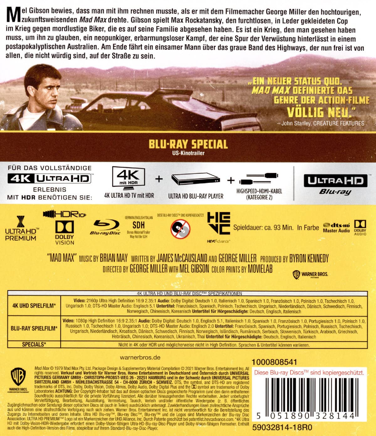 Mad Max [Blu-Ray 4K]+[Blu-Ray]