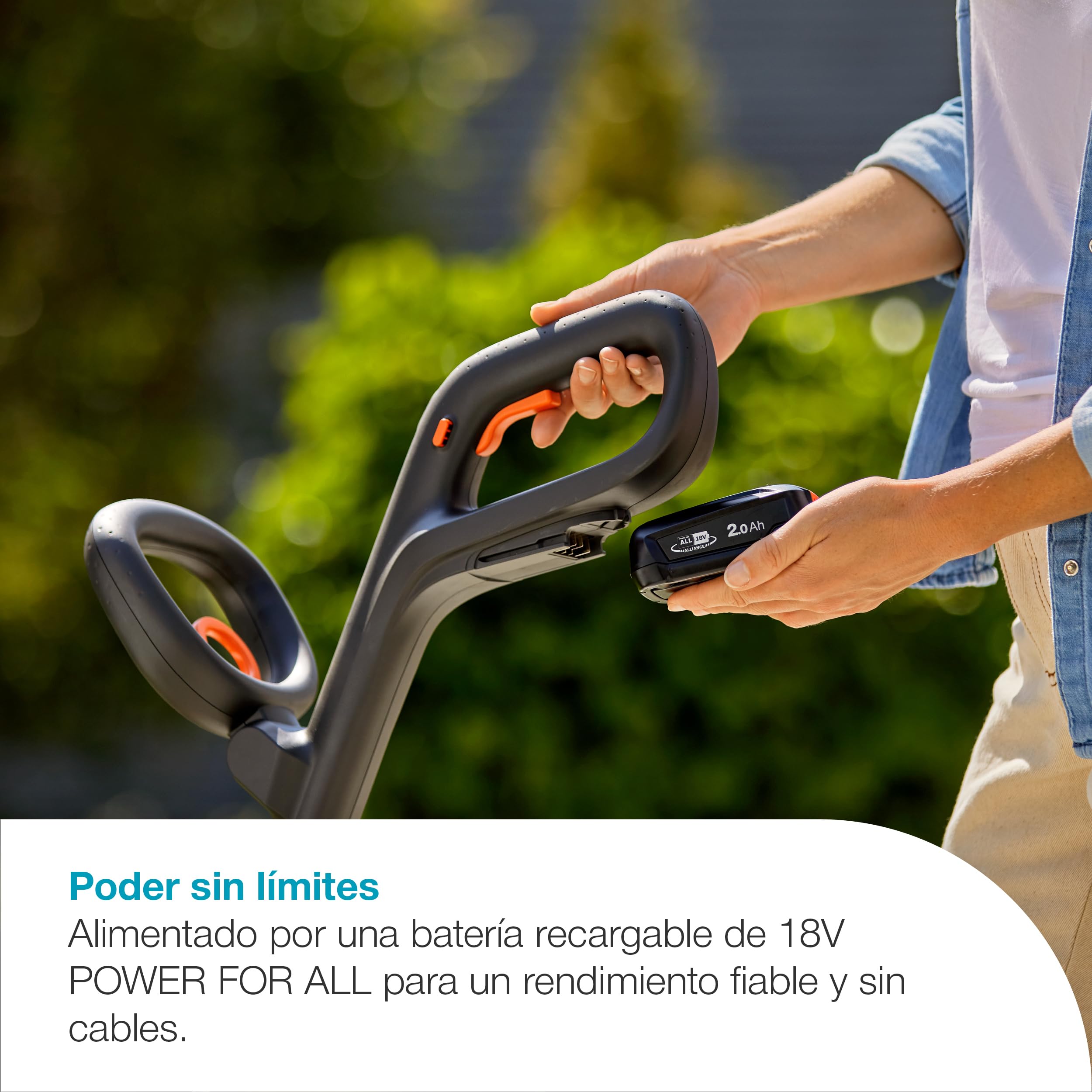 Gardena Cepillo para las malas hierbas a batería EasyWeed 1800/18V P4A Set listo para usar: Limpiador de juntas de malas hierbas, Fácil de manejar, Disco de alambre de acero (14820-20)