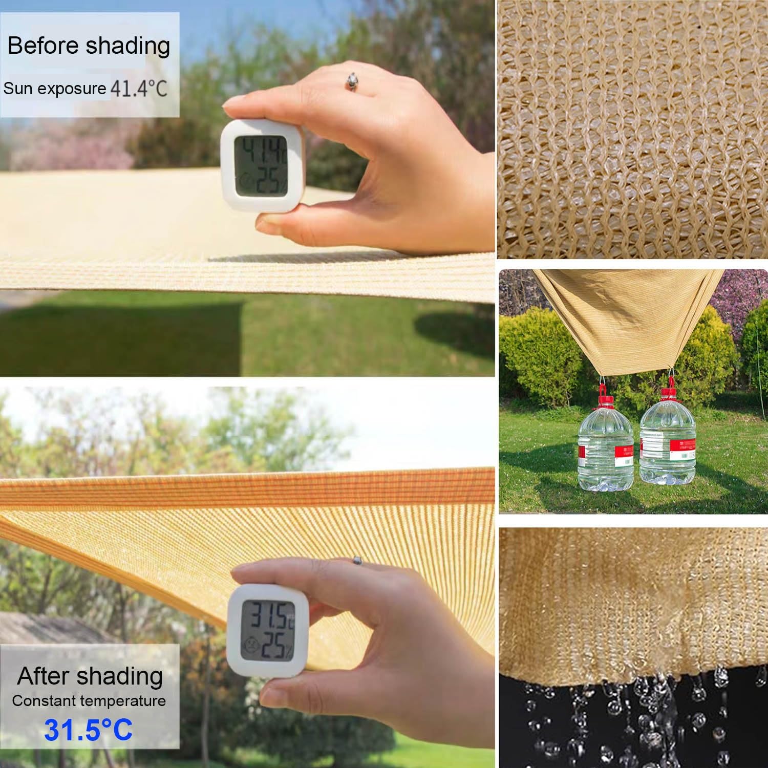 Malla de sombreo Resistente a los Rayos UV con Ojales para invernaderos, Jardines y Uso Exterior. Disponible en 2x2 m, 2x4 m, 3x5 m y 3x6 m Plantas, graneros y caset