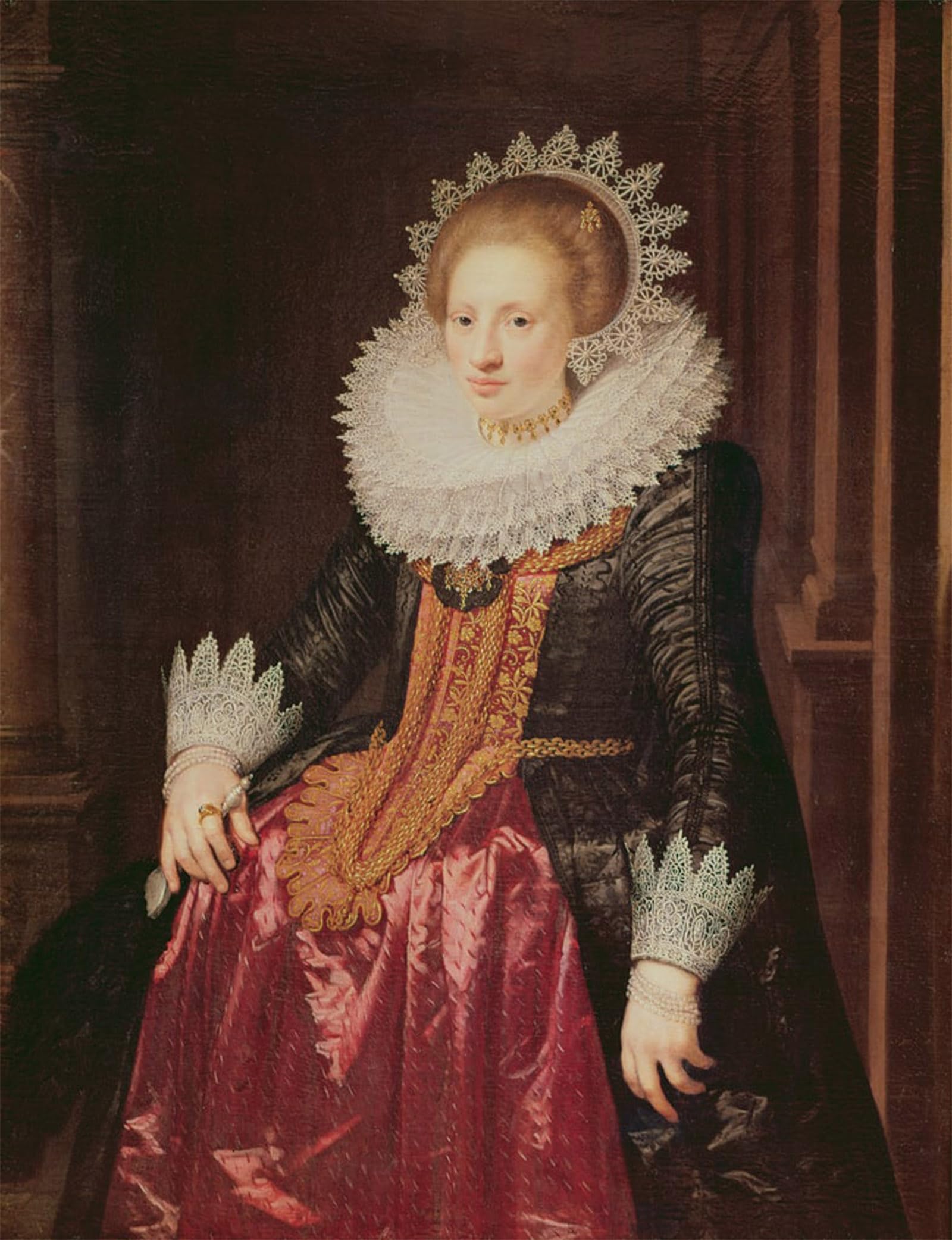 ARTXLXXBN Famous Painting Canvas Artwork Graffiti Print Portrait of a Lady by Jan Anthonisz Van Ravesteyn Portrait Canvas Image for Home Decor 60x90cm