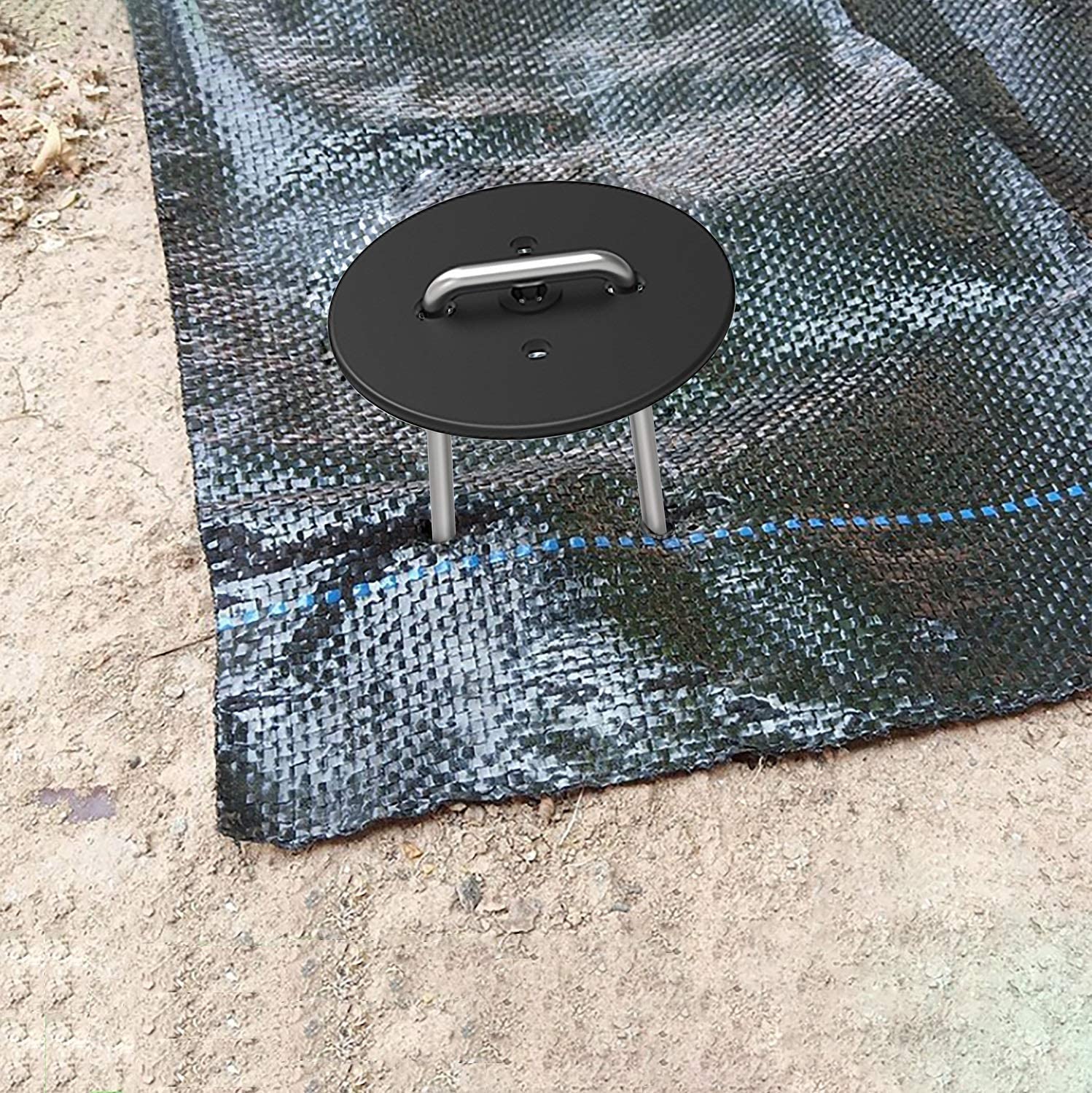 AAGUT Grapas de paisaje de 6 pulgadas con junta, paquete de 200 estacas de barrera de vapor con tapas de arandelas, estacas de metal para jardín, grapas de tela para jardinería, paisajismo, barrera de