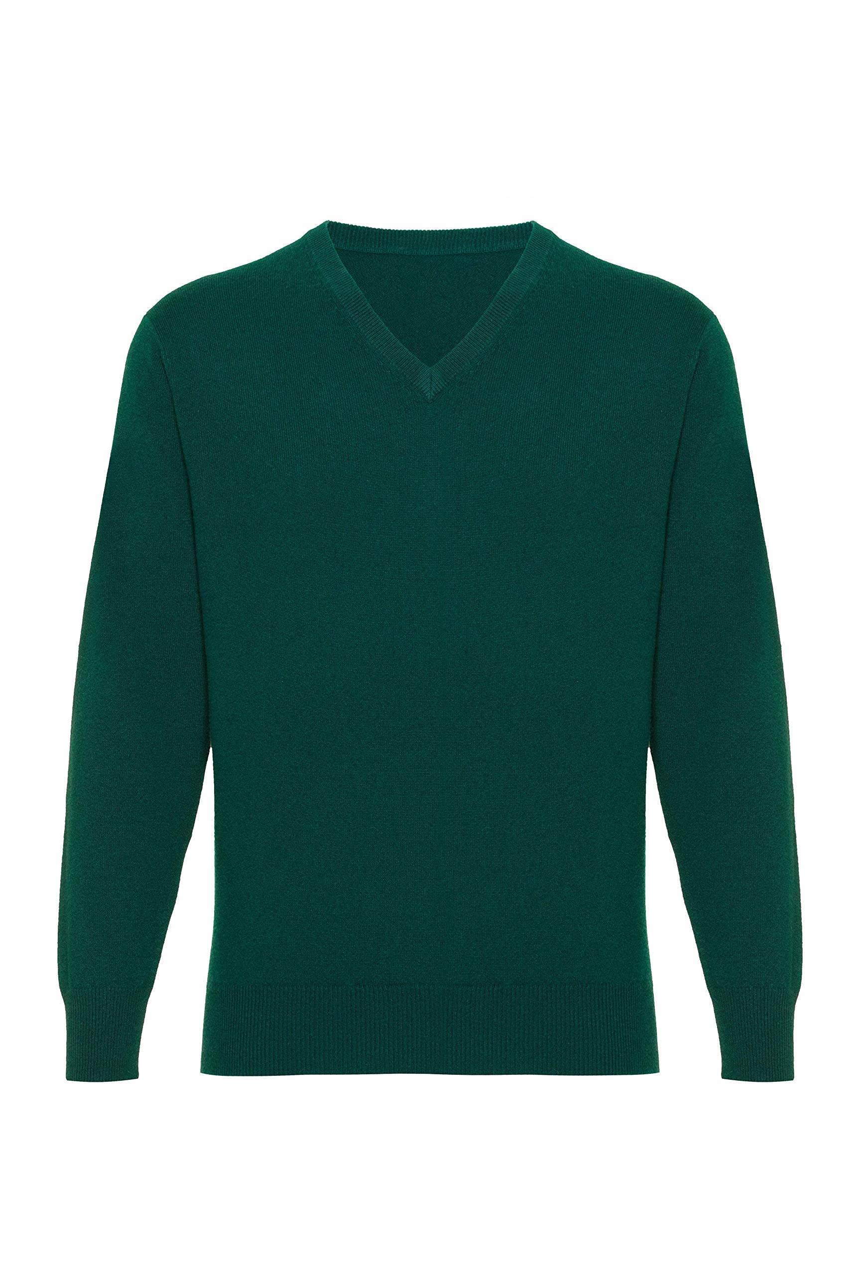 Lona Scott Men's Cashmere V Neck Jumper Green S