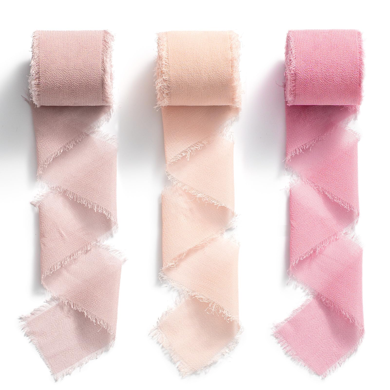 MORSUNBELA Grey Gift Ribbon Decorative Ribbon Wide Ribbon Wedding 2.5 cm x 13 m, Pale Pink-Pink, 3,8 cm x 6,4 m