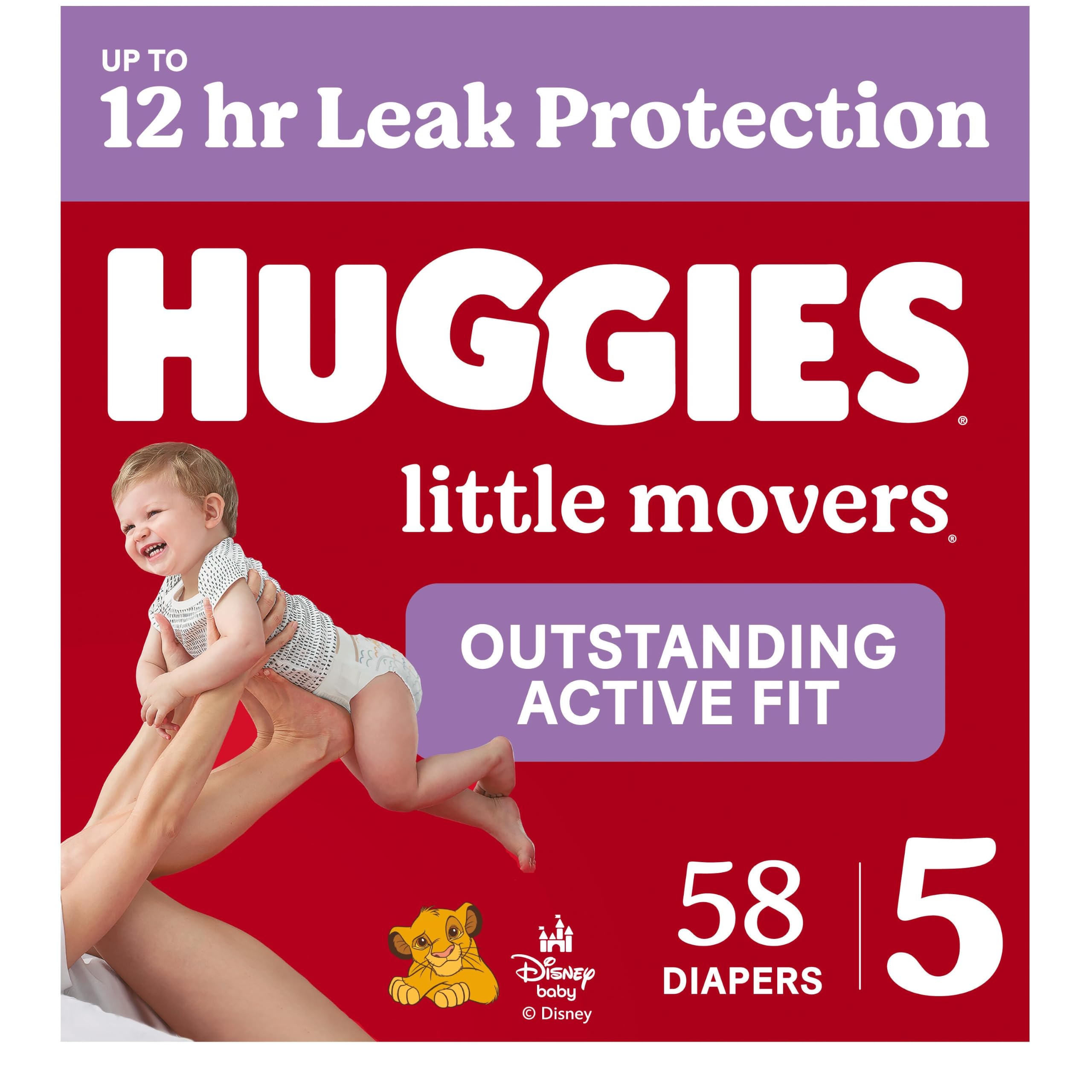Photo 1 of Huggies Little Movers Diapers Size 5, 58 Count