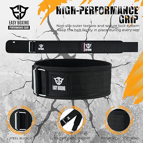 Miniatura 7 de Cinturón de levantamiento de pesas, cuero, 6 pulgadas de ancho, cierre de hebilla, para sentadillas, peso muerto, entrenamiento olímpico,