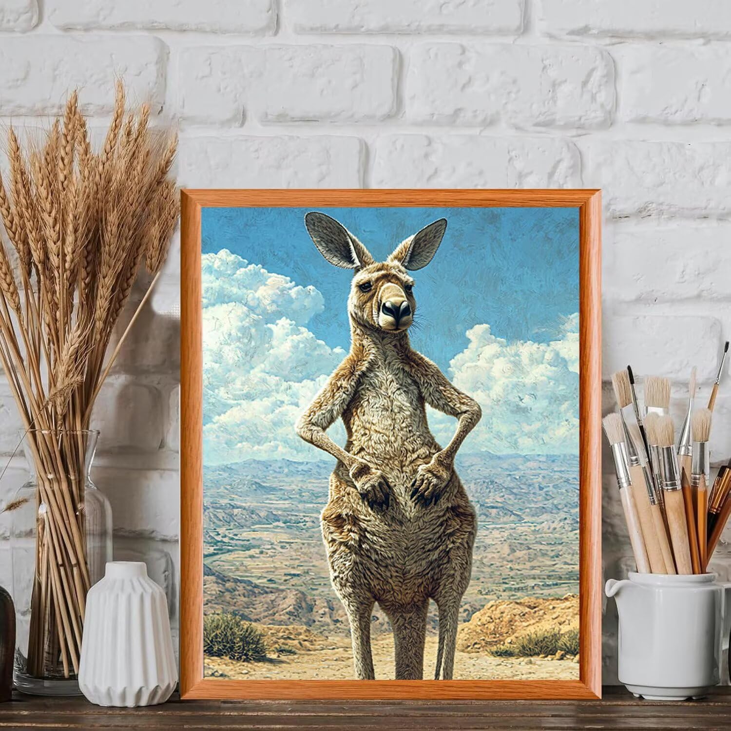 WEISHIWE Dipingere con i Numeri Adulti Canguro animale, 80x100cm s-171 | Paint by Numbers Kit con Pennelli e Acrilico Pigmento, Fai da te Olio La Pittura di Numeri Kit, Decora la Casa, senza Cornice