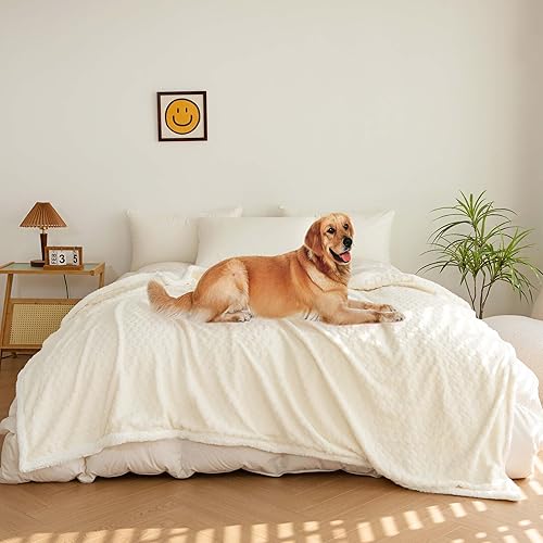 Miniatura 1 de PETHUR Manta encantadora para perro con corazón, manta de felpa súper suave para perros grandes, mantas para mascotas para cama, sofá, protector de