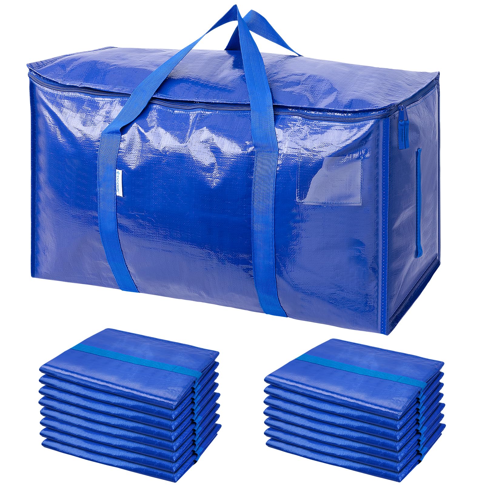 Sacchetti extra large per traslochi, confezione da 8, resistenti con manico resistente e cerniere, borsa portaoggetti per risparmiare spazio Sacchetti extra large per traslochi, confezione da 8, resistenti con manico resistente e cerniere, borsa portaoggetti per risparmiare spazio