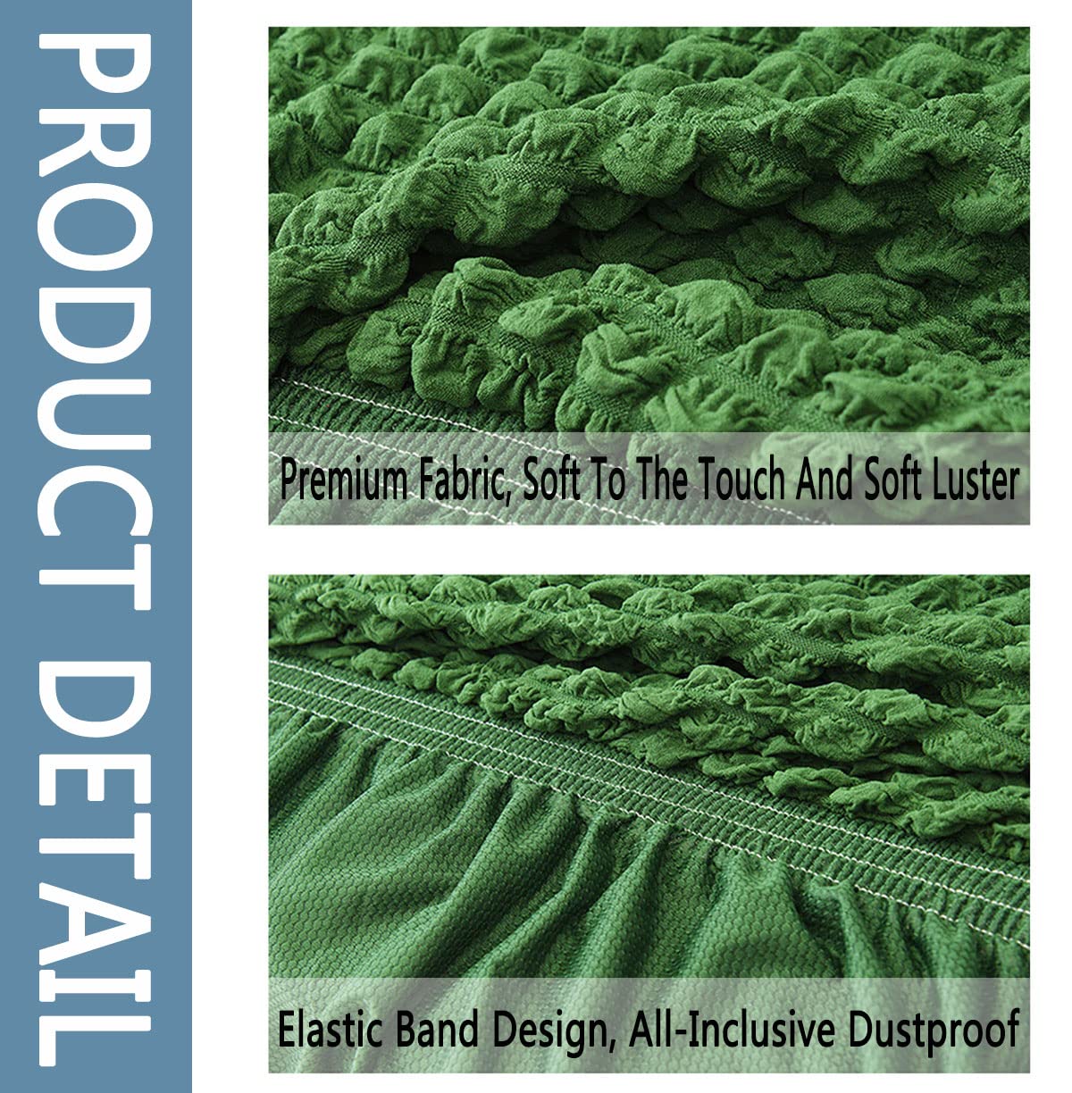 YOPOIY Armlose Sofabettüberzug mit gekräuseltem Stretchrock Sofaüberzug Armless Reich strukturierter Jacquard-Stoff mit kleinen Karos Sofabezug ohne Armlehnen Waschmaschinenfest -grau-150-190cm