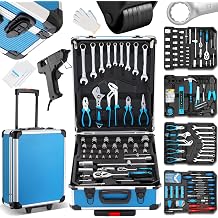 TEENO Tool Box | 1000 Pieces | Chrome Vanadium Tool Box | Multifunction Tool with Aluminium Case and Telescopic Handle | Rolling Tool Case for Home and Car