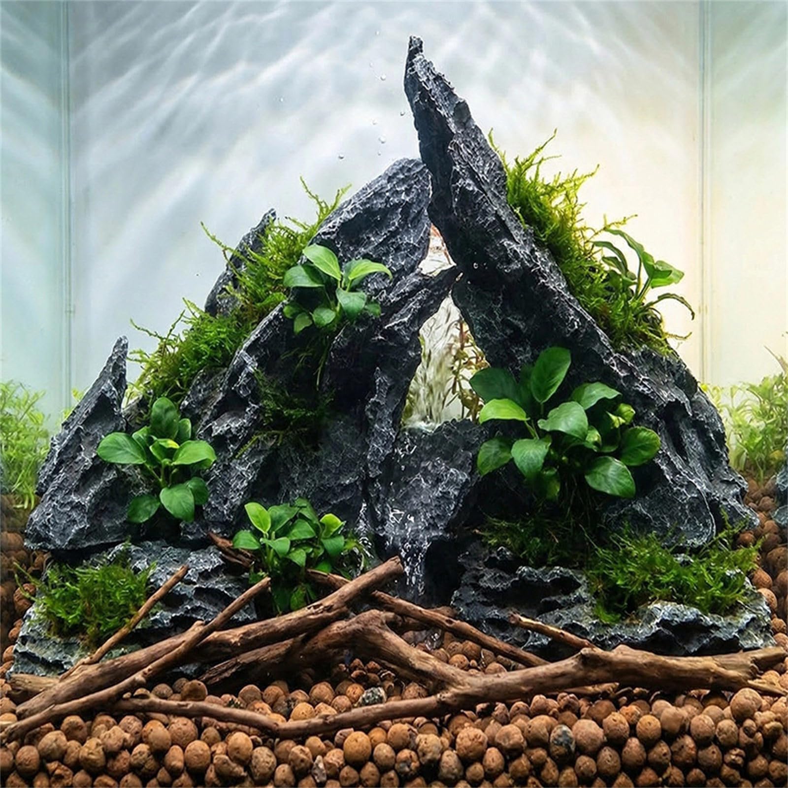 Serbatoi Decorazione Acquari Roccia Dipinto a Mano Acquari Ornamento Bellissime Scene subacquee in Case Uffici Decorazione Pesci Roccia