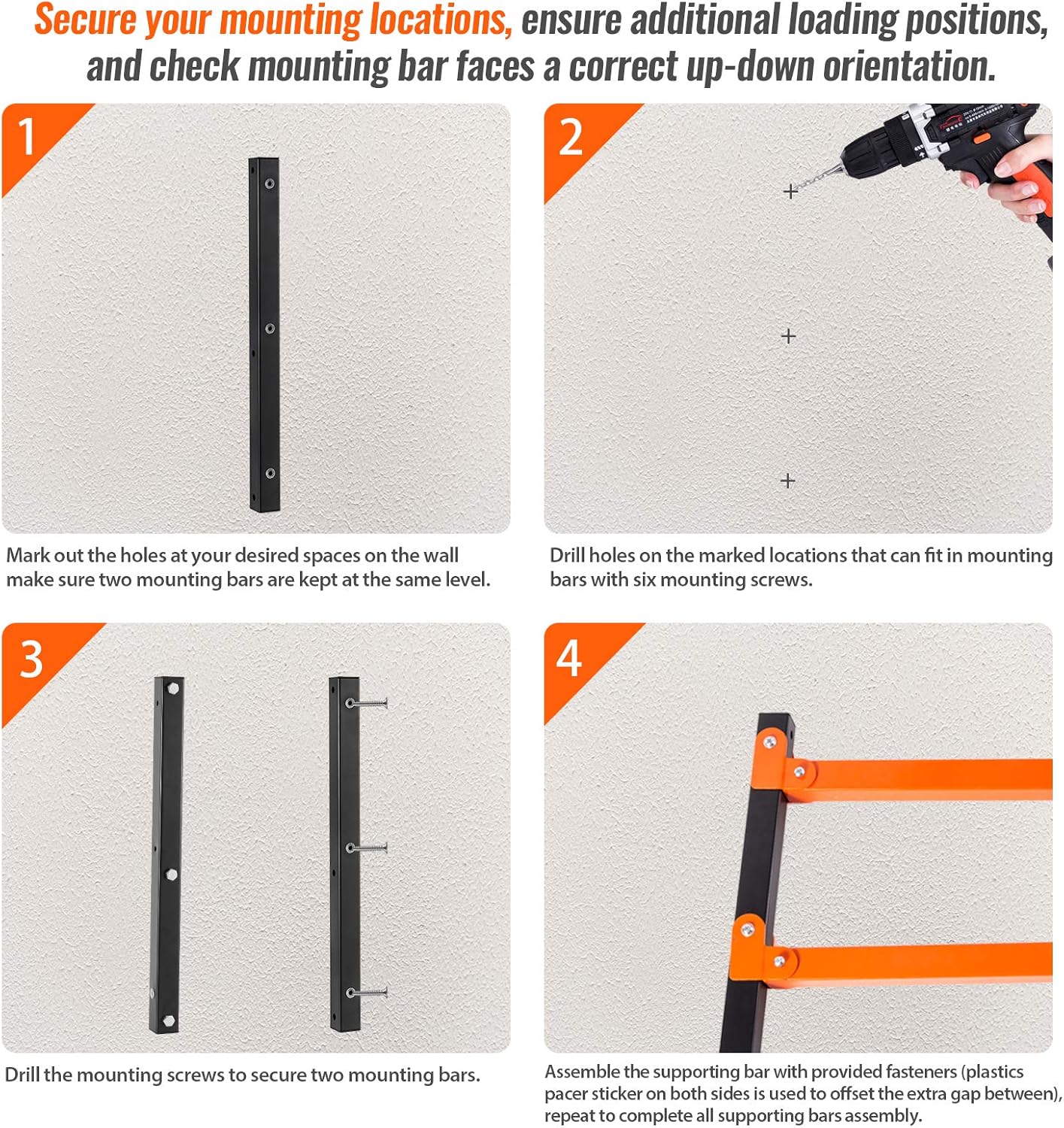 Stormann Lumber Storage, Wood Organizer, Wall Mounted Metal Rack with 3 Level, Pack of 2. : Tools & Home Improvement