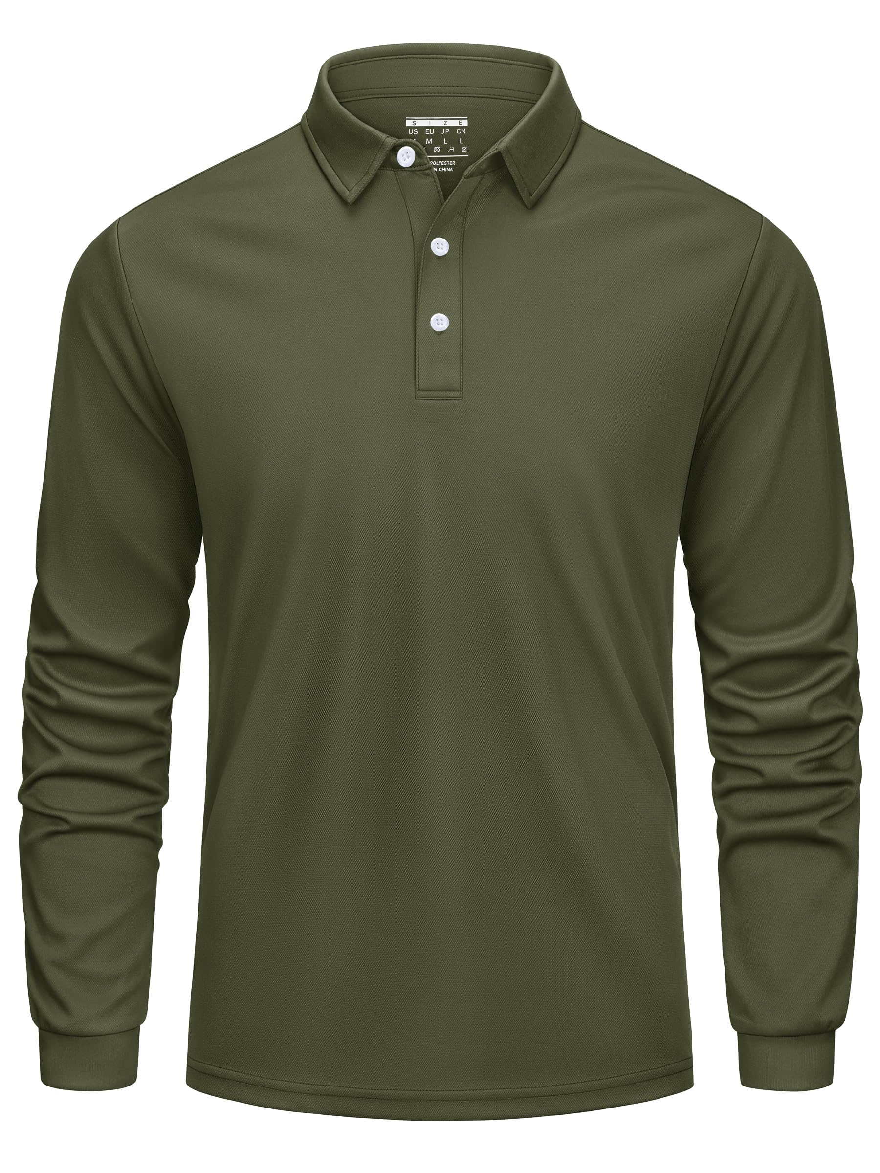 Cavva Polo de manga larga para hombre, transpirable, de secado rápido, camiseta funcional de manga larga, camiseta deportiva de tenis