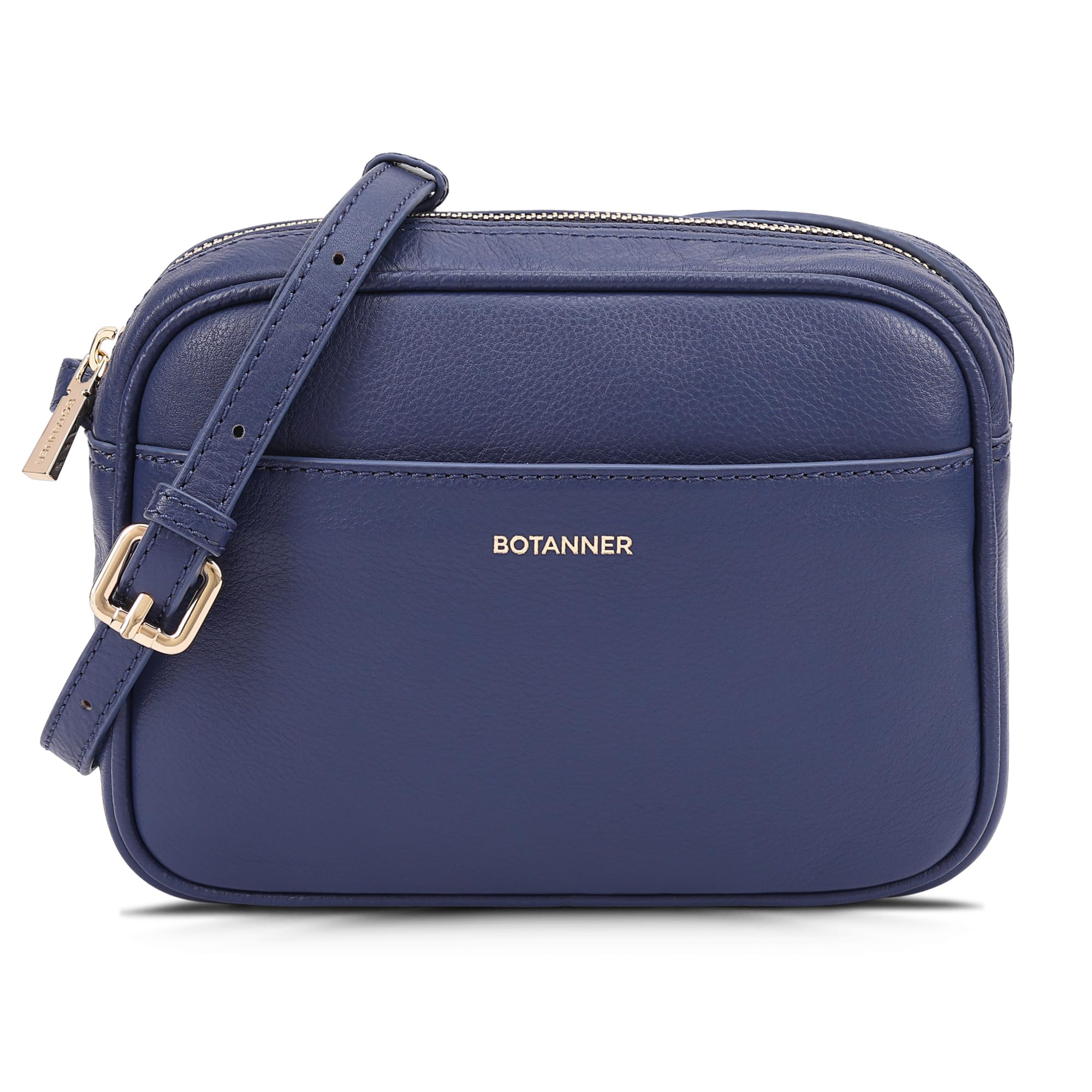 Womens Elegant Genuine Leather Crossbody Bag - Versatile Design Adjustable Strap Top Zip Closer Light Chic
