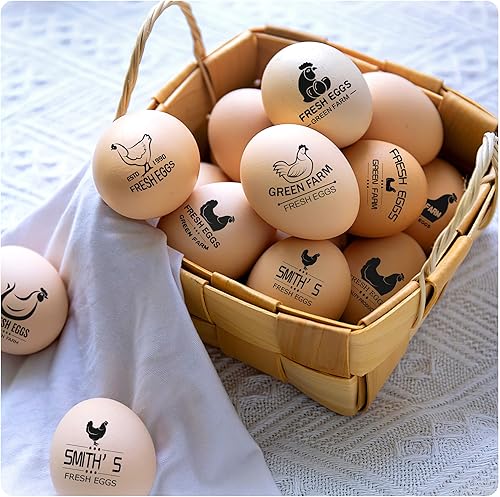 Miniatura 5 de Sellos de huevos personalizados para huevos frescos, sello personalizado de huevo de pollo con logotipo de nombre, sello de huevo personalizado para