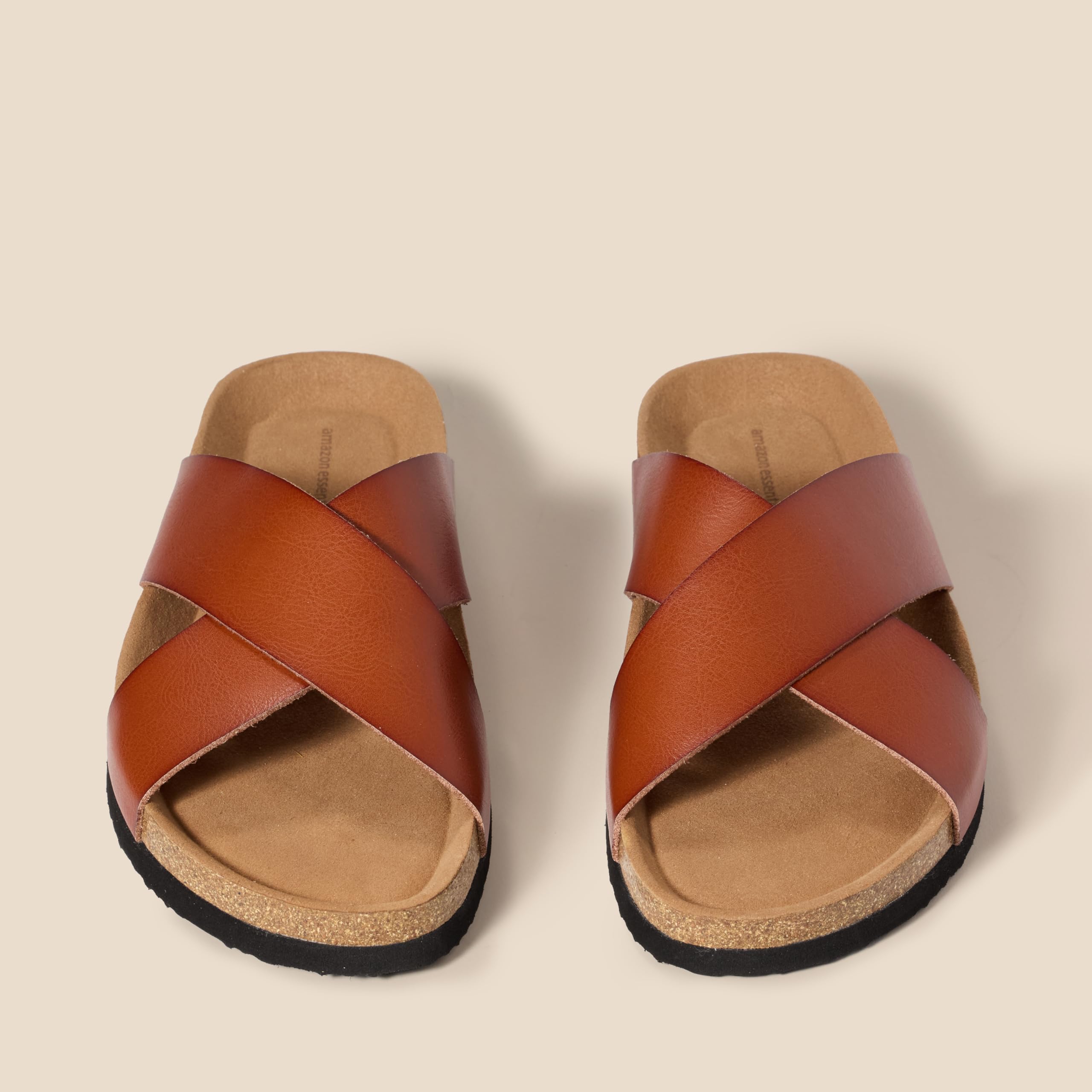 Amazon Essentials Herren Crossover-Sandalen aus Kork in Kunstleder