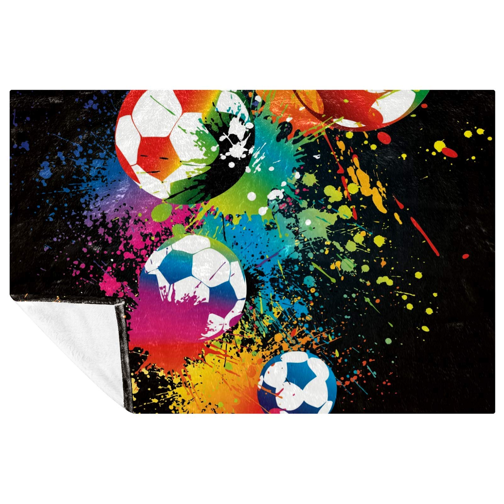 Couverture de football imprimée pour pique-nique, camping et canapé