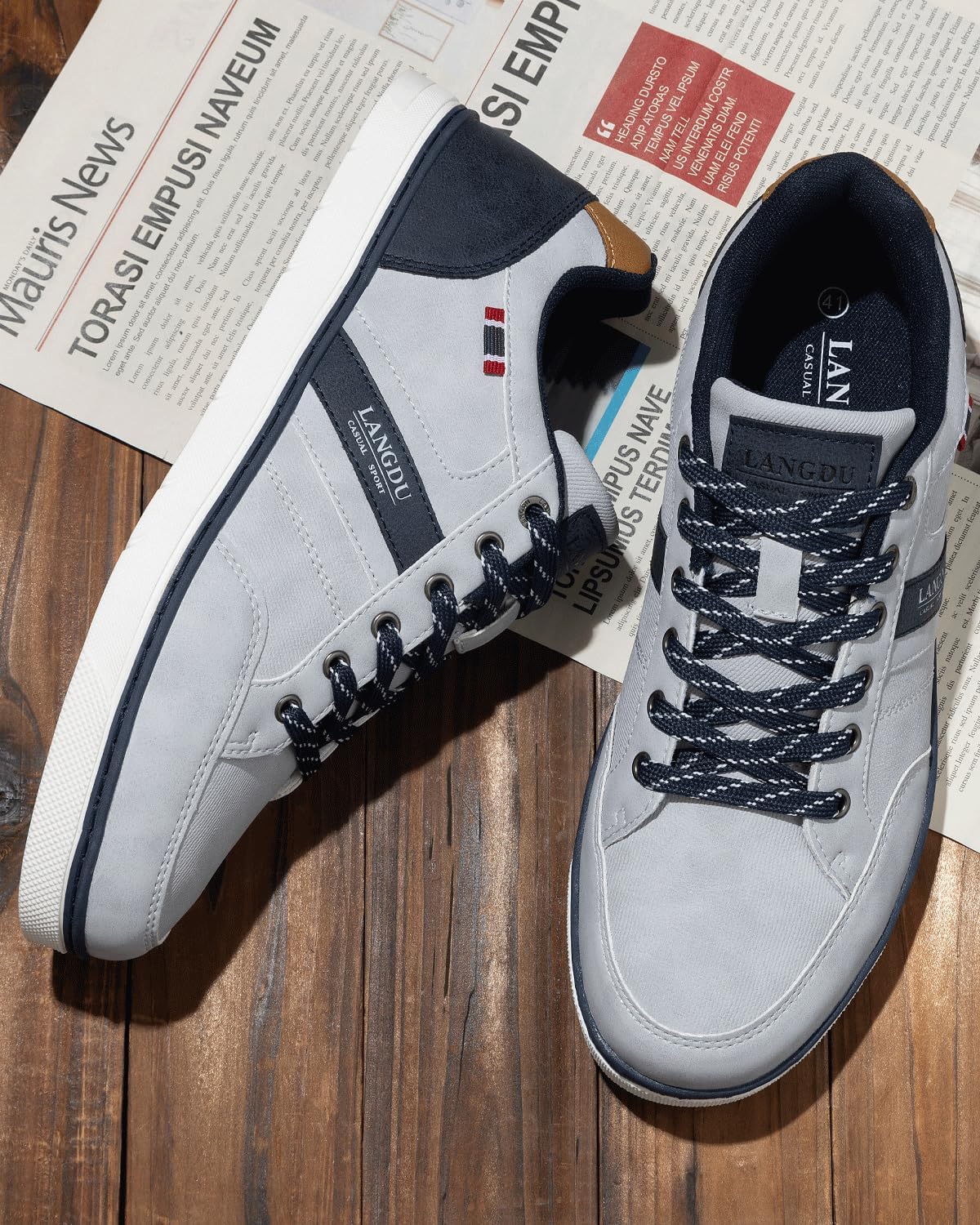 LANGDU Men's Casual Shoes, Trainers, Walking Shoes, Lightweight, Breathable Sports Shoes, Trainers, Size 41-46 EU - Image 4