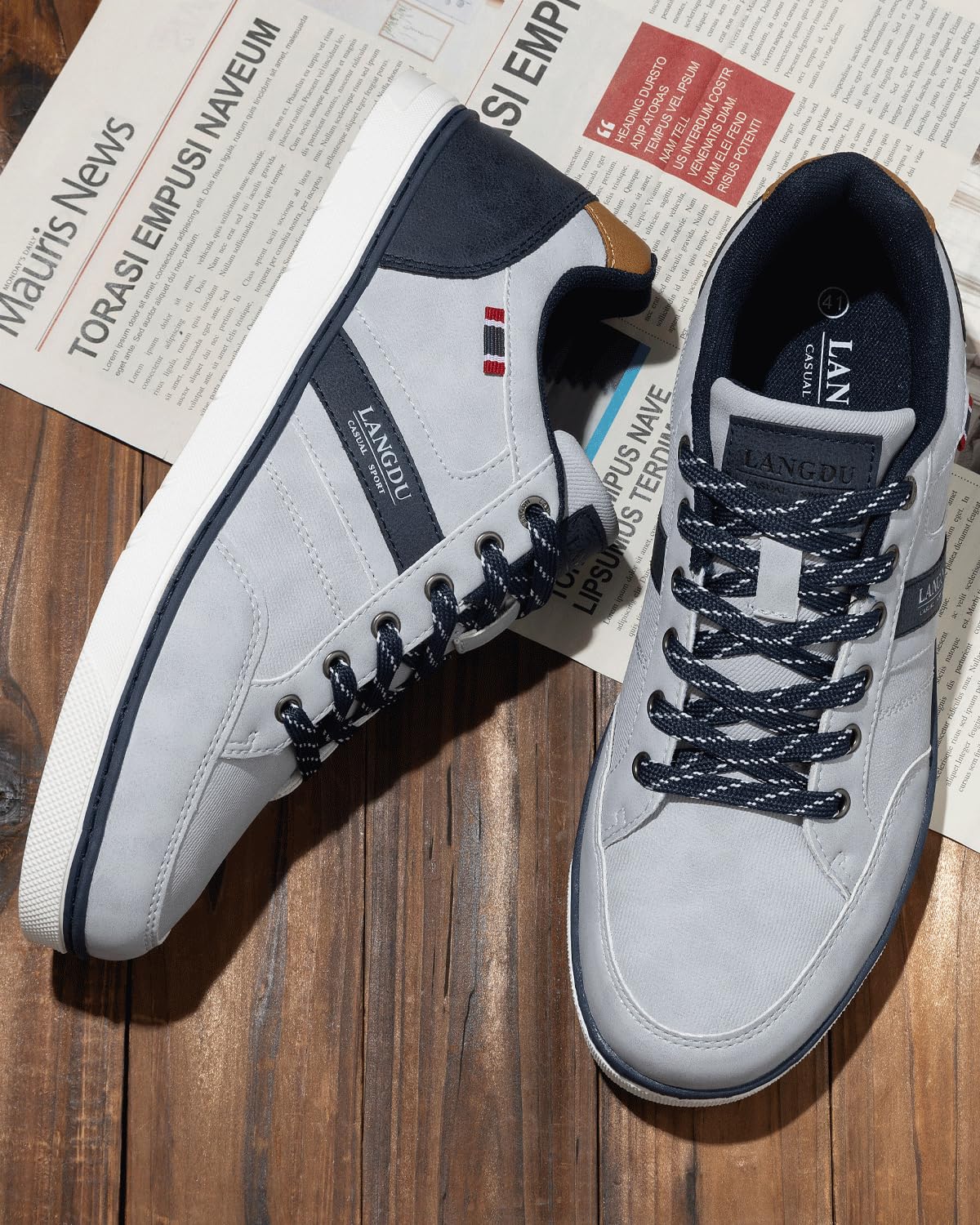 LANGDU Sneakers Uomo Scarpe da Ginnastica Casual Sportive Running Basse Scarpe all'Aperto 41-46