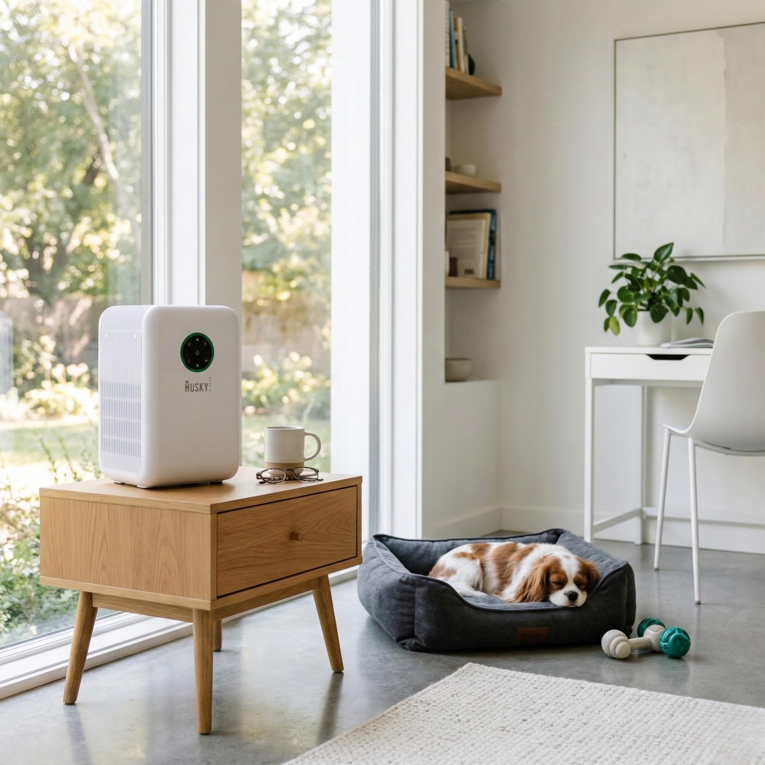 Husky & Purr Pet Air Purifier for Pet Hair | Pet Odour Eliminator | Cylindrical Air Filter | Clean Air Delivery Rate 65 m³/h | Timer Function, Sleep Mode | Dog & Cat Hair Remover (Non Wi-Fi) 3